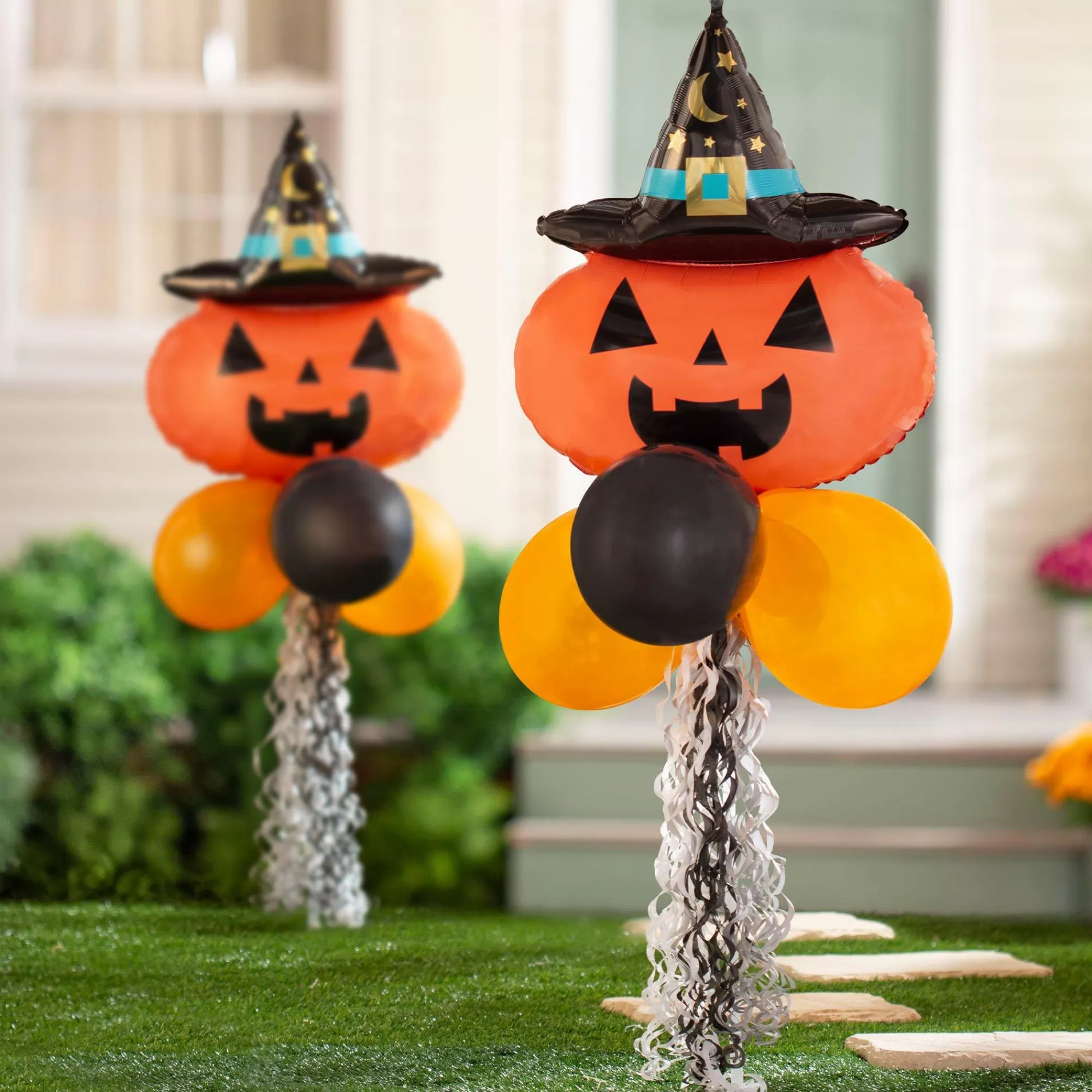 Party City Balloons | Air-Filled Witchy Pumpkin Halloween Balloon Yard Sign, 67In