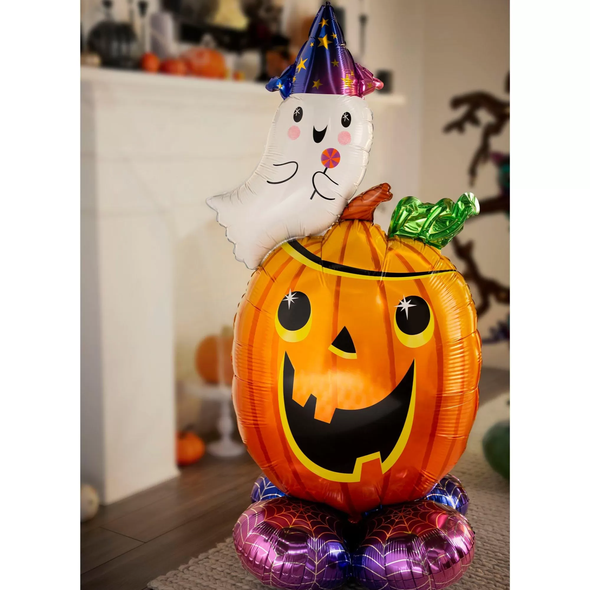 Party City Balloons | Airloonz Jack-O'-Lantern & Ghost Balloon, 56In