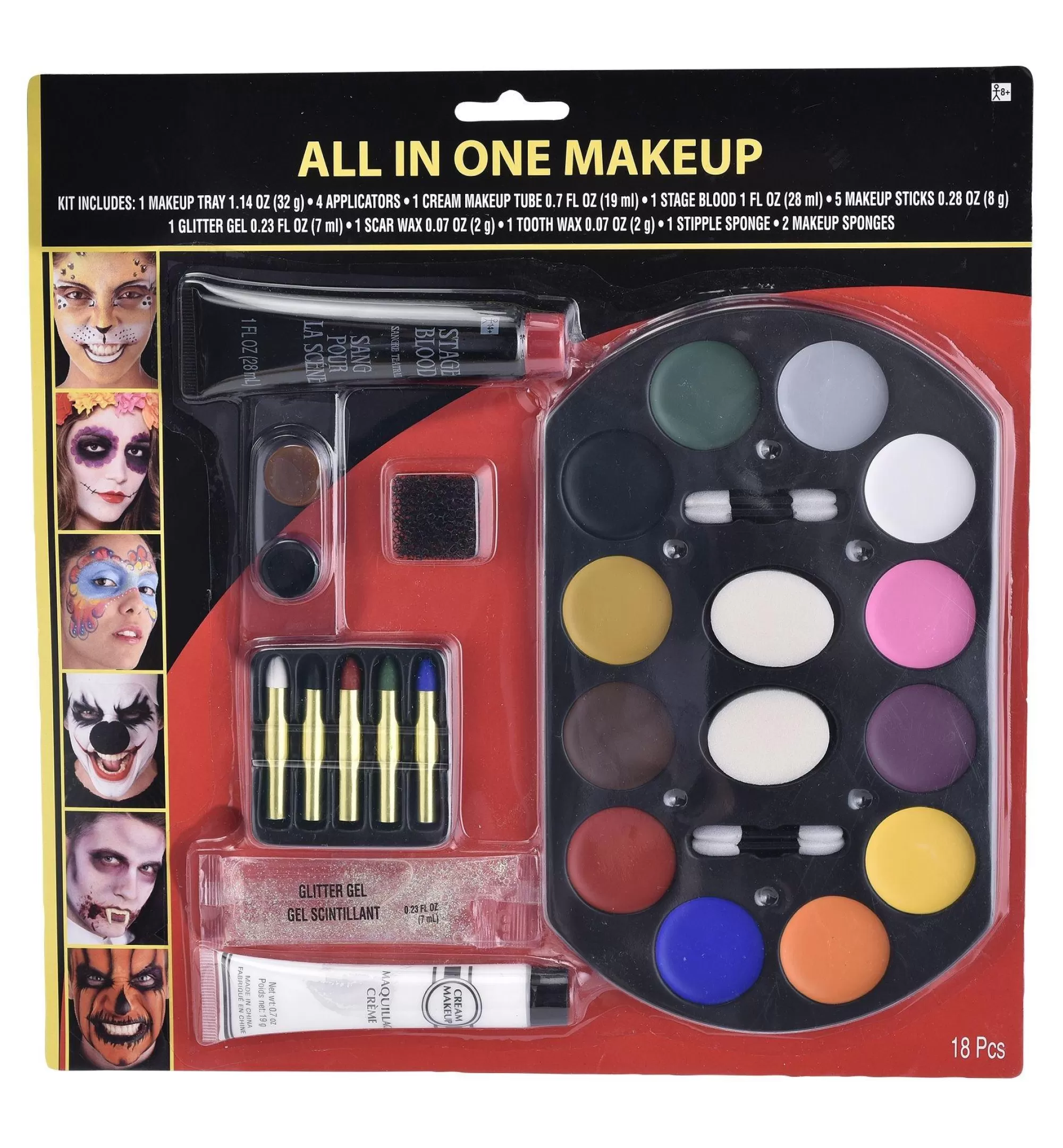 Party City Makeup-All-In-One Halloween Makeup Kit 18Pc