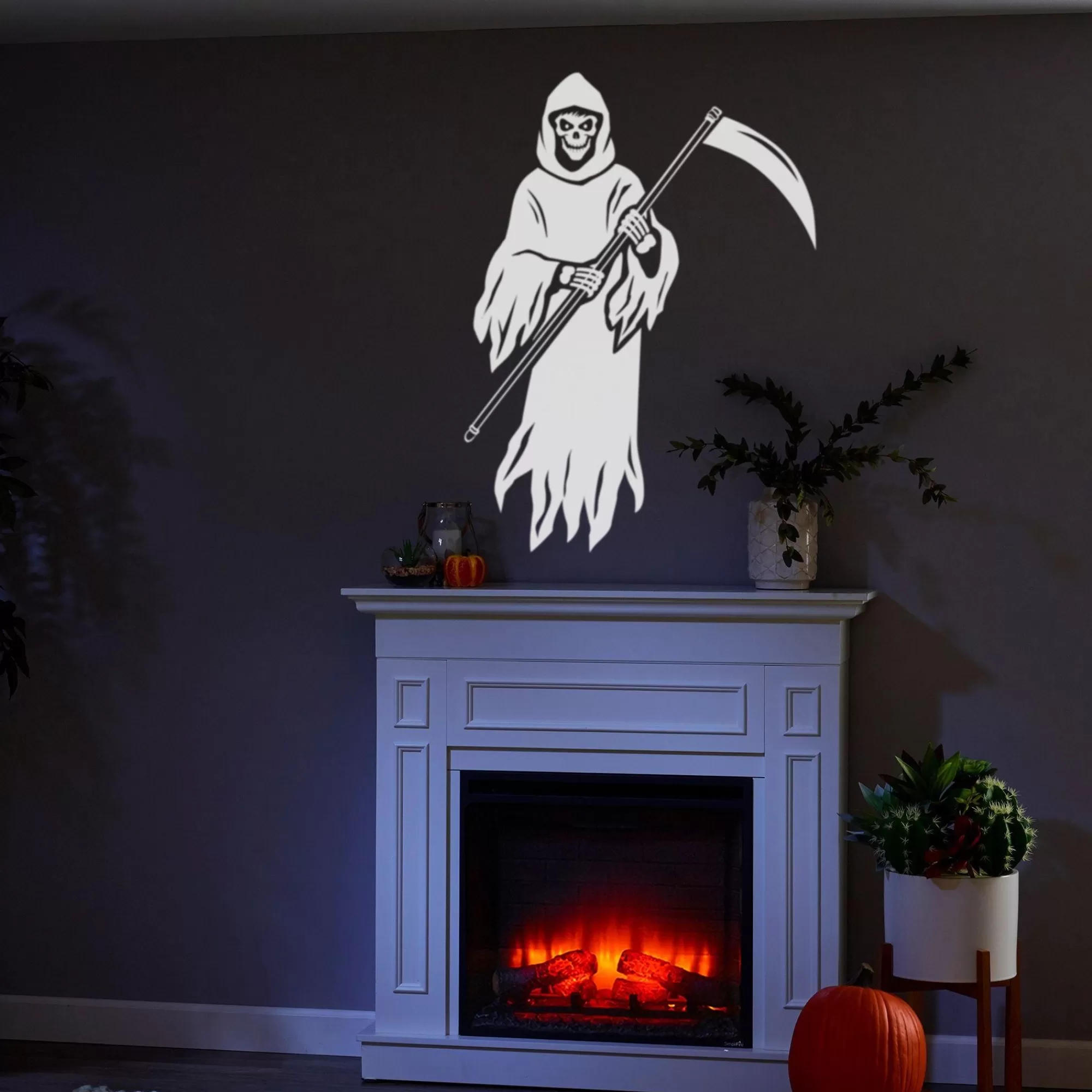 Party City Strobe Lights & Black Lights | Animated Grim Reaper Motion Projector, 4In X 7In