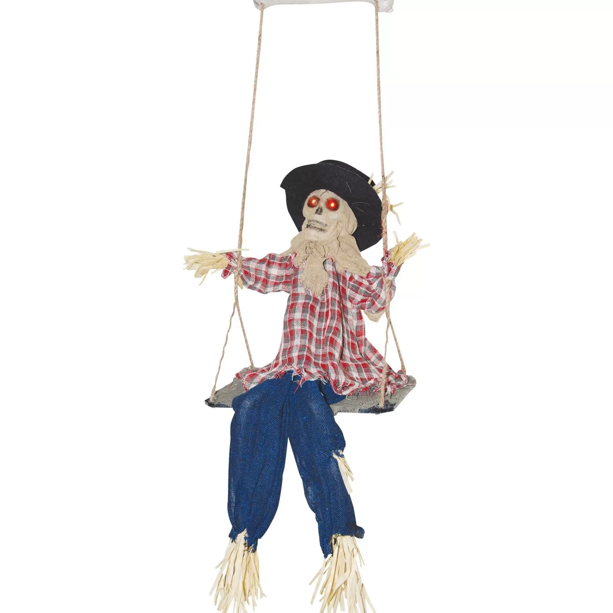 Party City Hanging Decorations | Animated Scarecrow Skeleton On A Swing, 42In