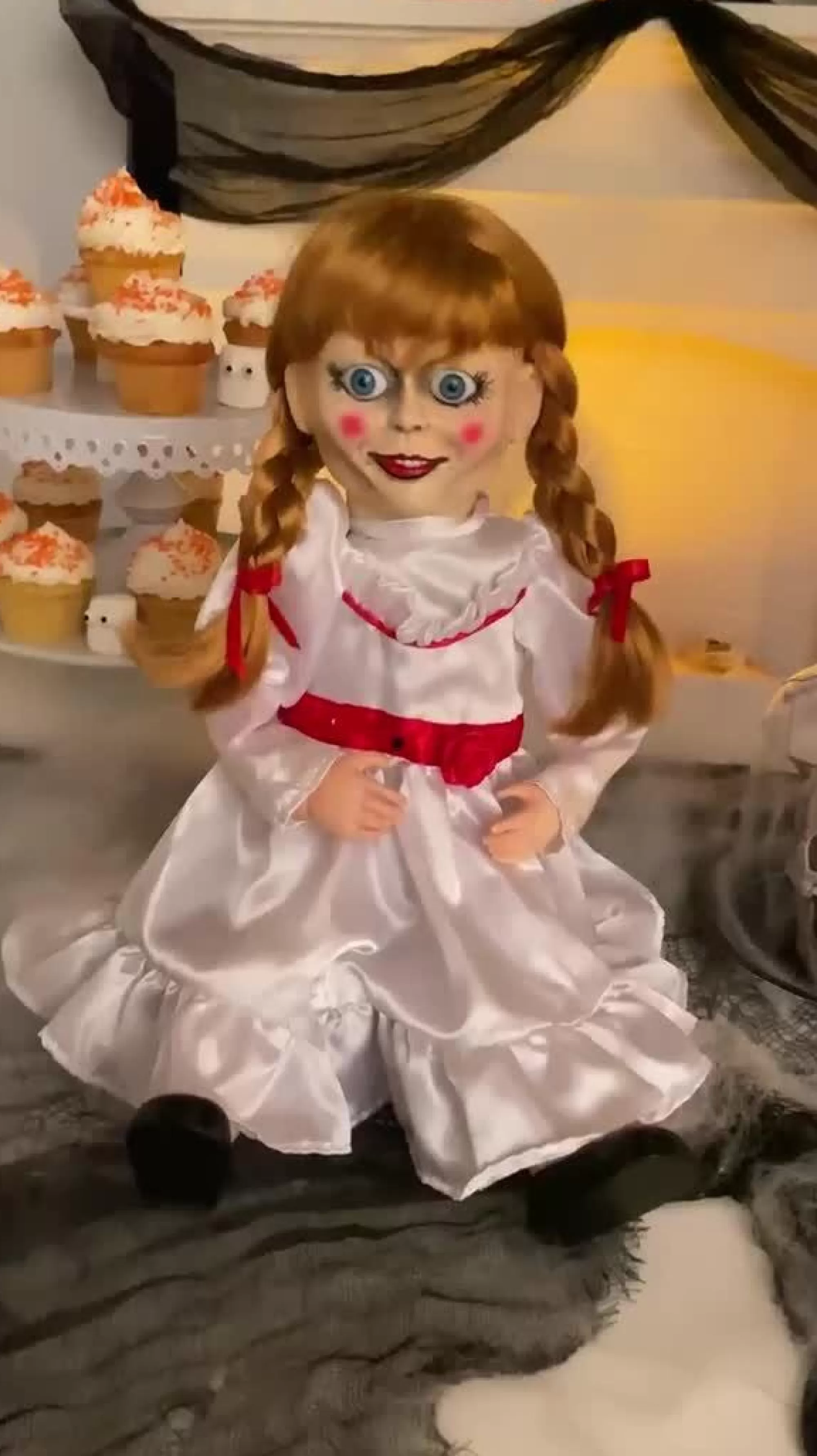 Party City Animatronics | Animatronic Annabelle Doll Halloween Decoration, 11.8In - Annabelle Comes Home