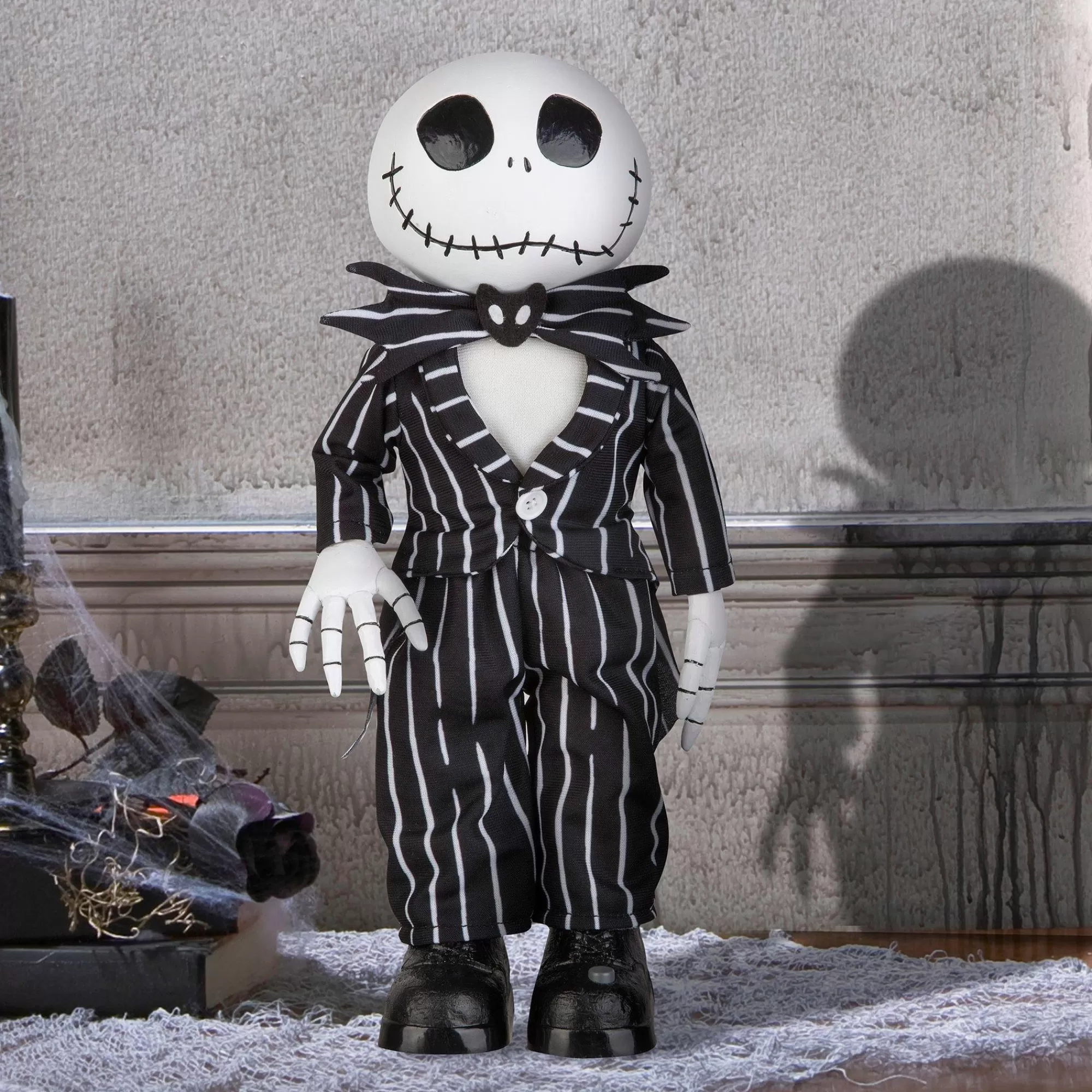 Disney Channel Decorations | Animatronic Jack Skellington Standing Halloween Decoration, 13.4In - The Nightmare Before Christmas