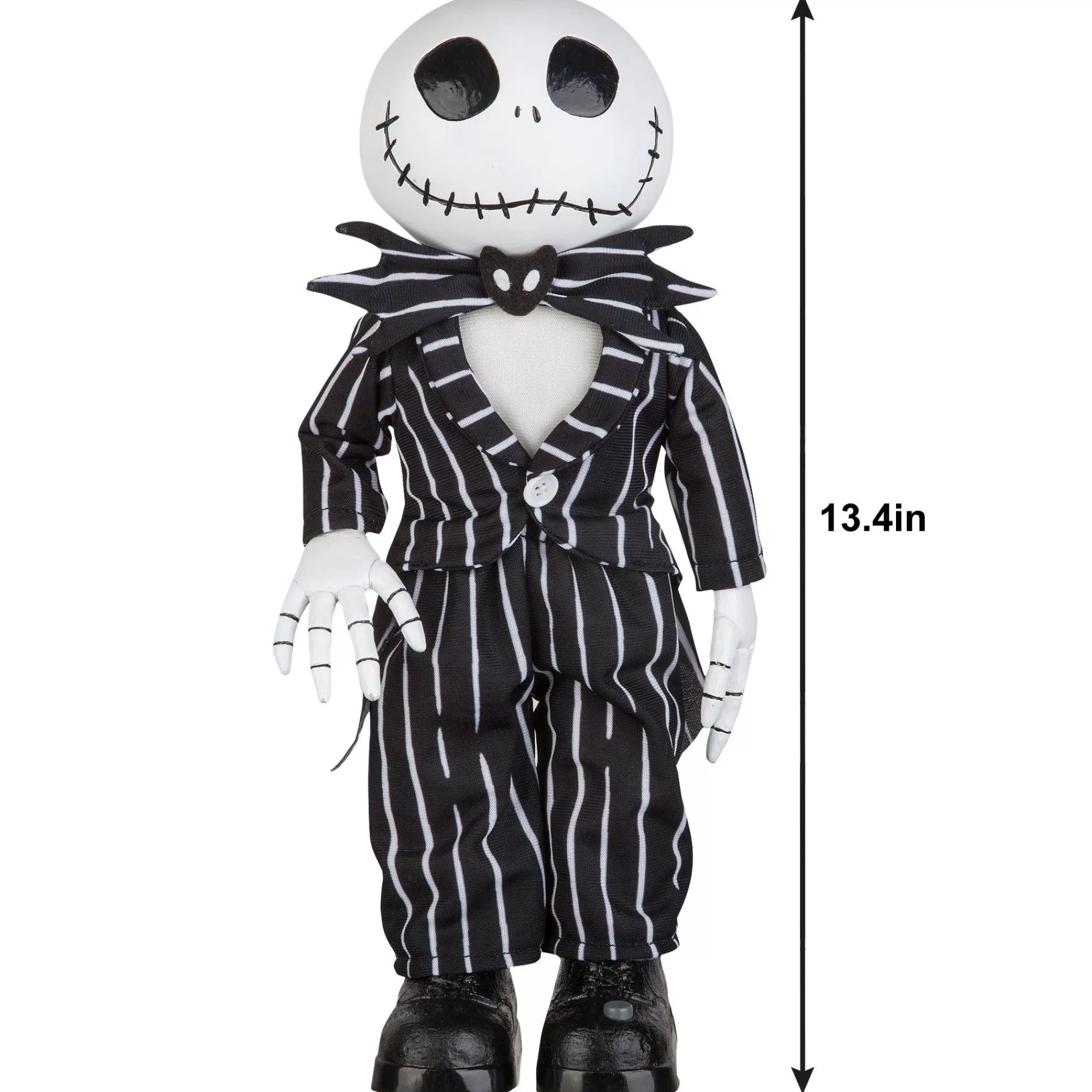 Disney Channel Animatronics | Animatronic Jack Skellington Standing Halloween Decoration, 13.4In - The Nightmare Before Christmas