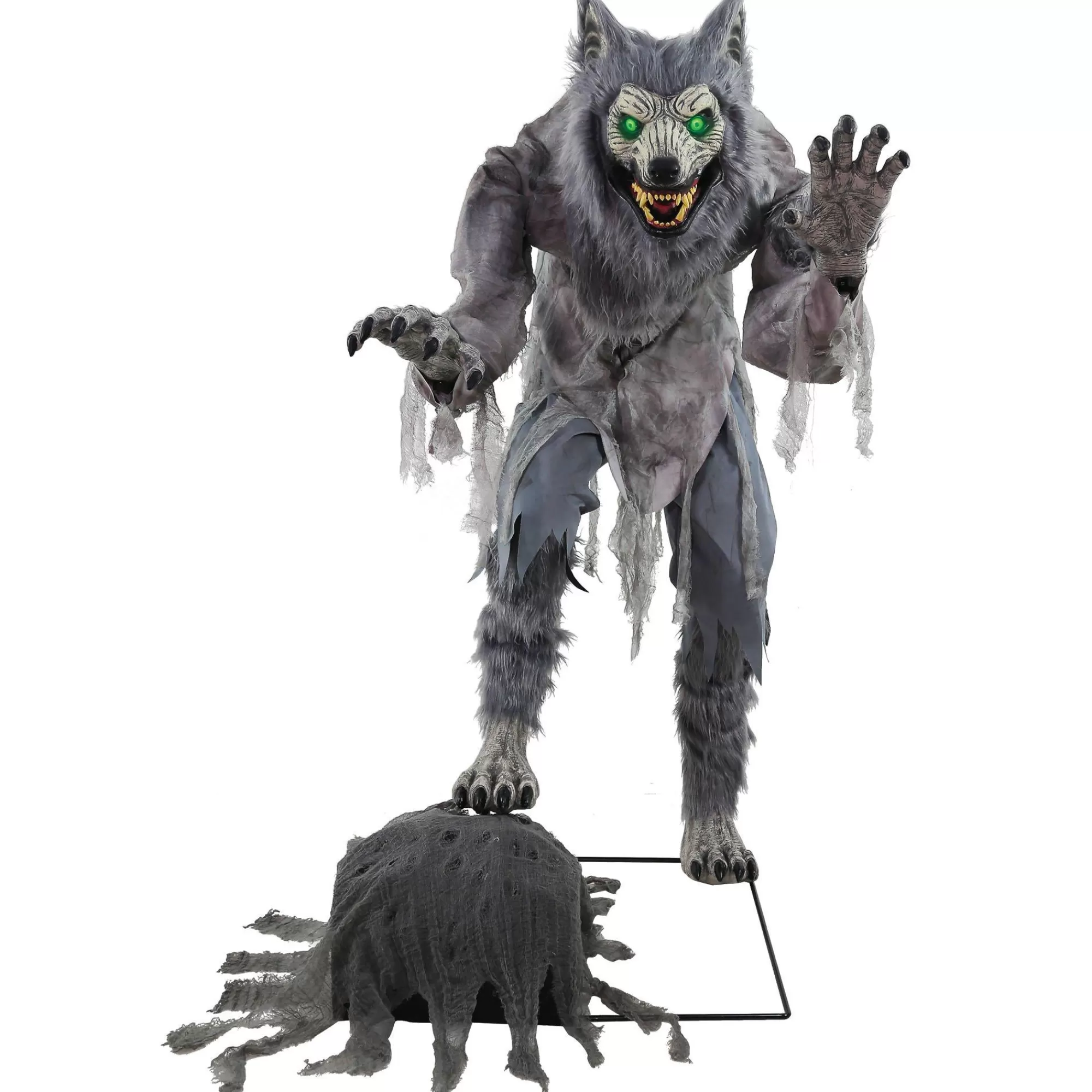 Party City Animatronics | Animatronic Light-Up Lanky Werewolf, 5.3Ft - Halloween Decoration