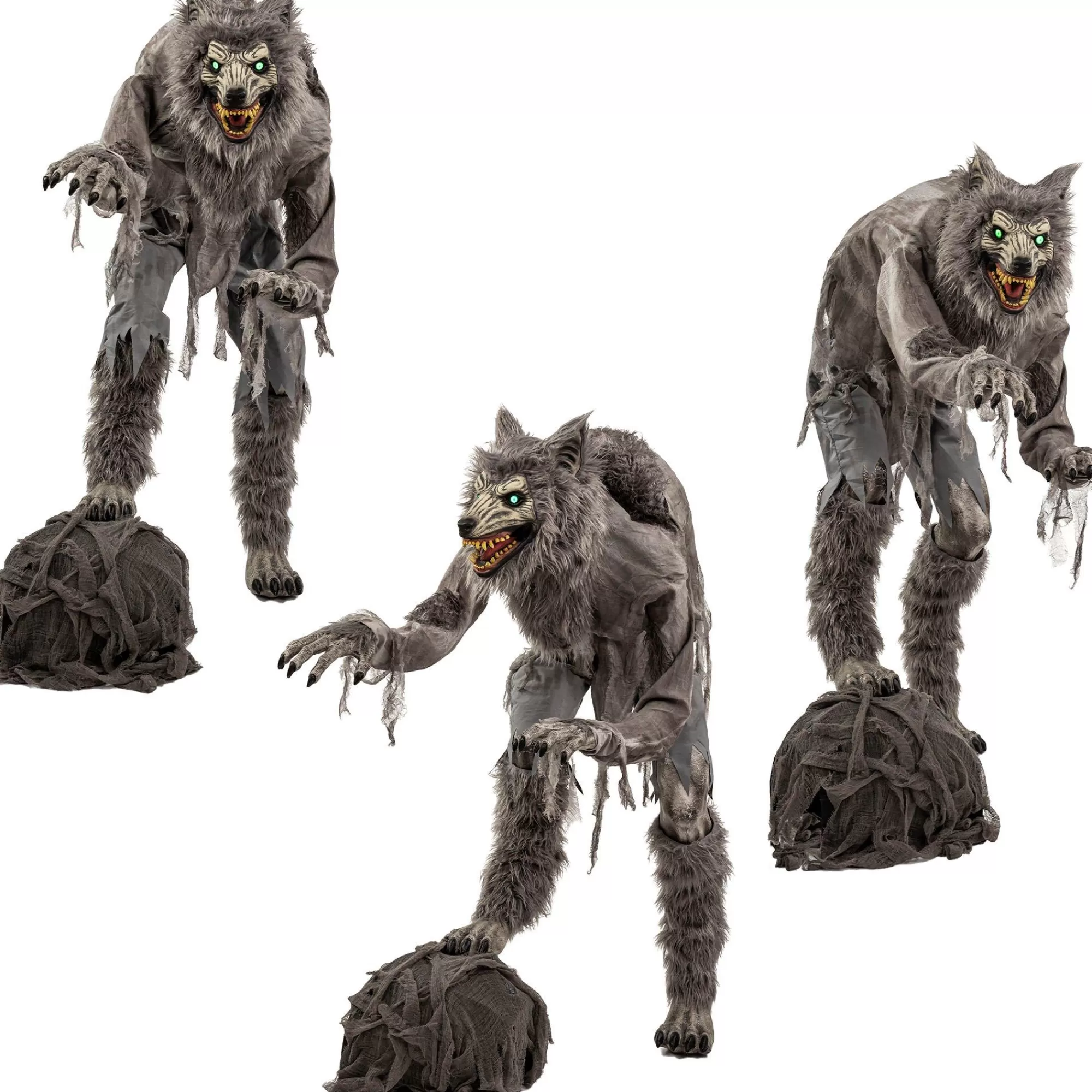 Party City Animatronics | Animatronic Light-Up Lanky Werewolf, 5.3Ft - Halloween Decoration