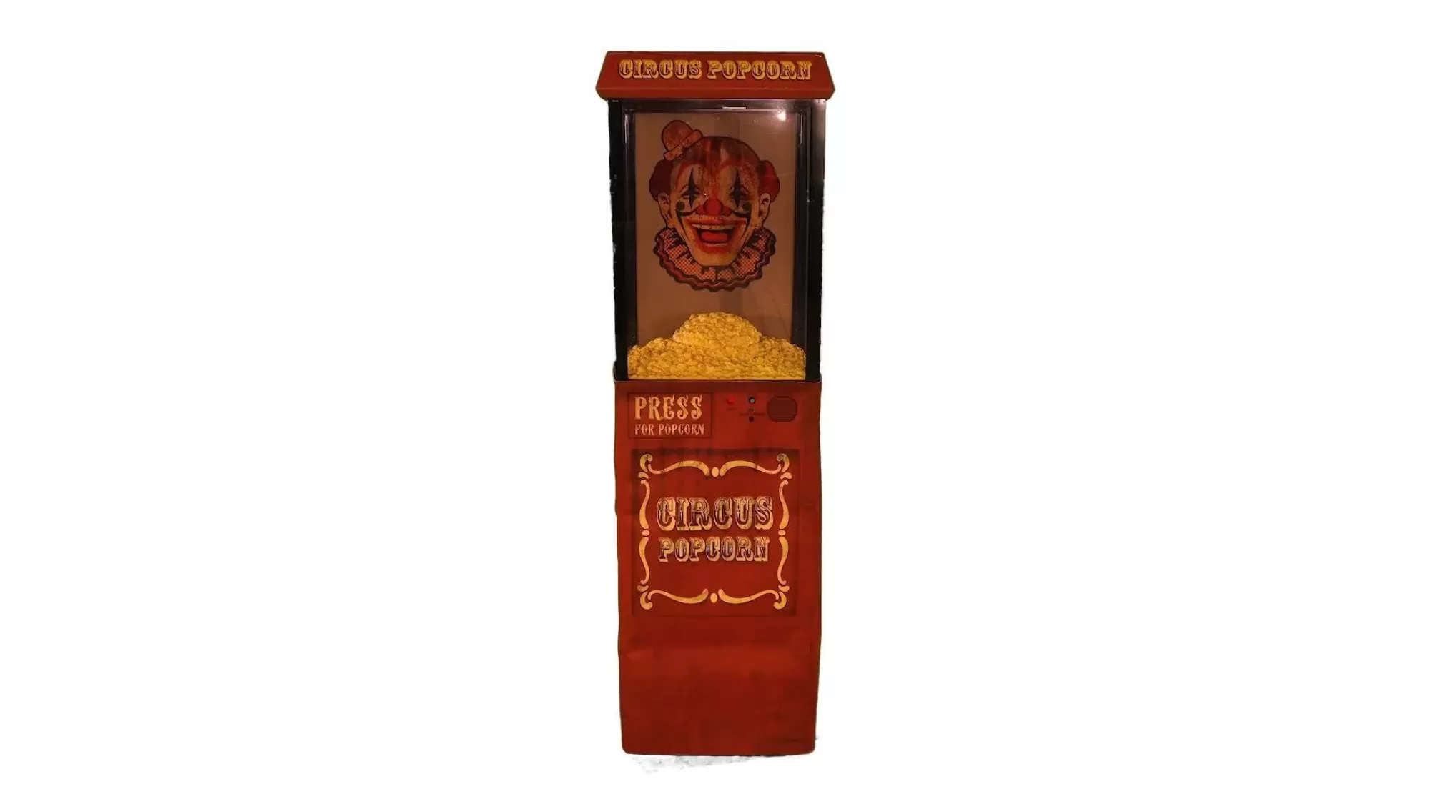 Party City Animatronics | Animatronic Light-Up Talking Circus Popcorn Pop-Out Clown, 5.6Ft - Halloween Decoration