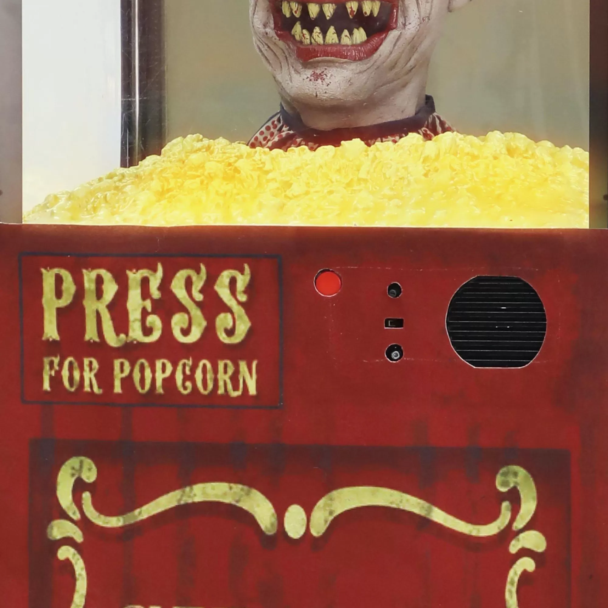 Party City Animatronics | Animatronic Light-Up Talking Circus Popcorn Pop-Out Clown, 5.6Ft - Halloween Decoration