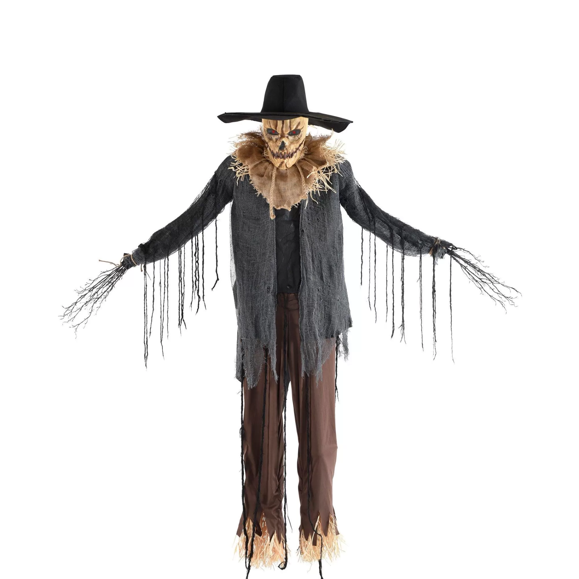 Party City Animatronics | Animatronic Light-Up Talking Dropdown Scarecrow Decoration, 8.2Ft