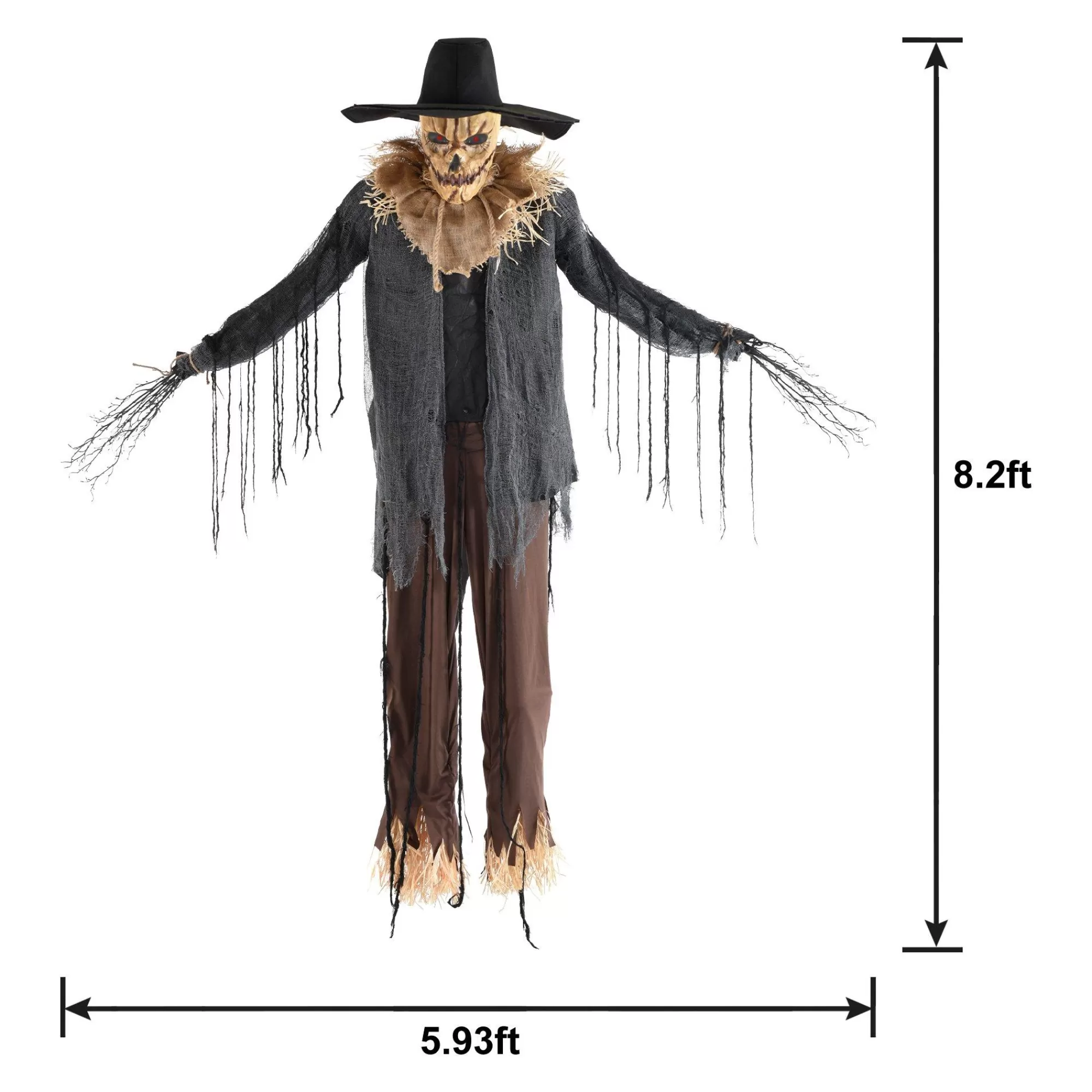 Party City Animatronics | Animatronic Light-Up Talking Dropdown Scarecrow Decoration, 8.2Ft