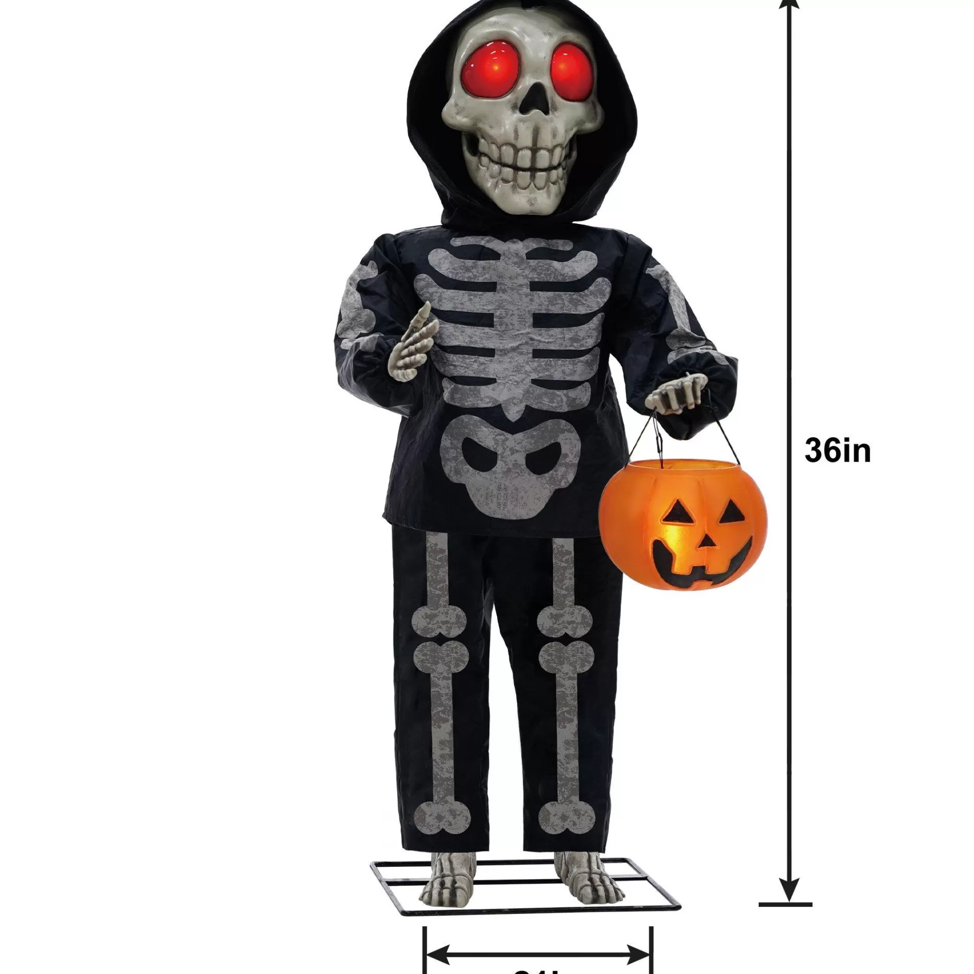 Party City Animatronics | Animatronic Light-Up Talking Ghost & Skeleton Trick-Or-Treaters Decoration, 21In X 36In