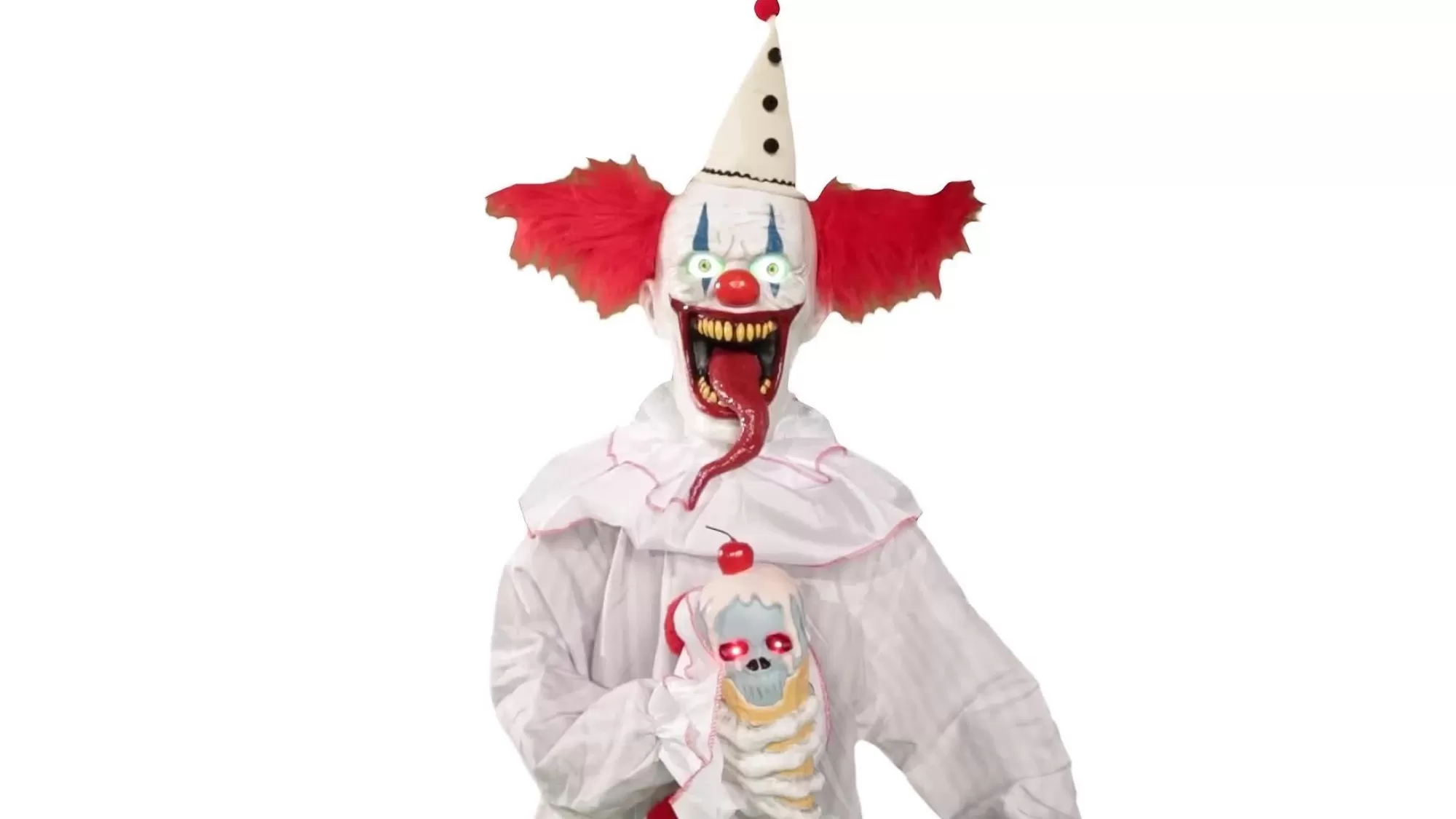 Party City Yard Stakes & Signs | Animatronic Light-Up Talking Ice Scream Clown Yard Stake, 7.5Ft - Halloween Decoration