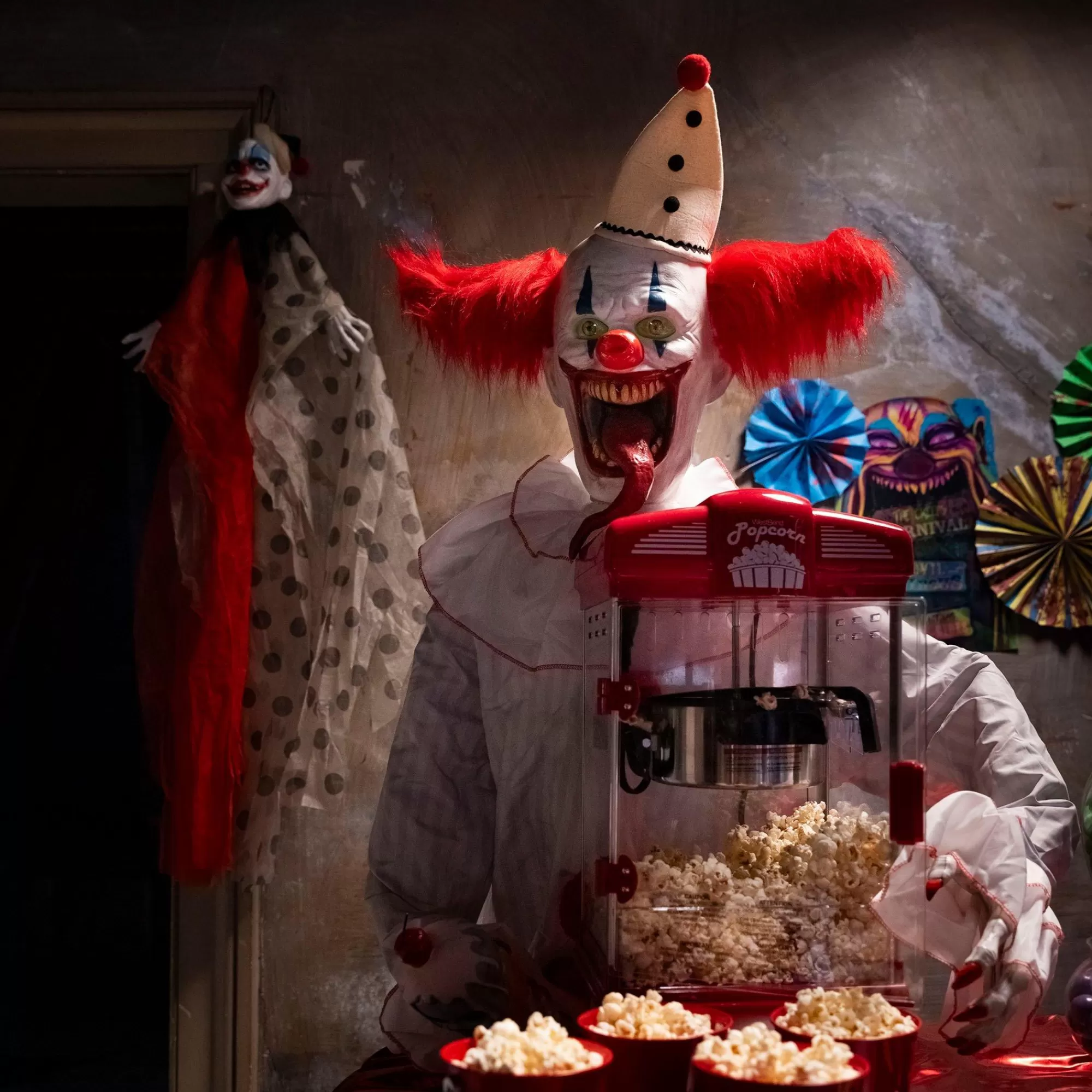 Party City Yard Stakes & Signs | Animatronic Light-Up Talking Ice Scream Clown Yard Stake, 7.5Ft - Halloween Decoration