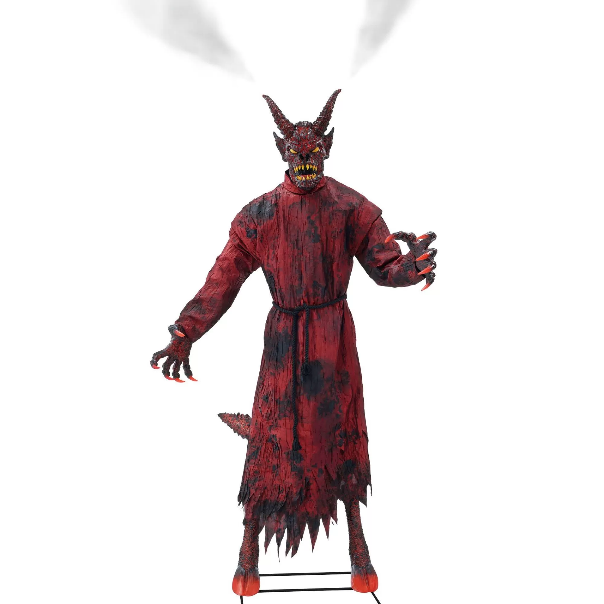 Party City Animatronics | Animatronic Light-Up Talking Lava Demon Decoration With Fog Effect, 7.5Ft