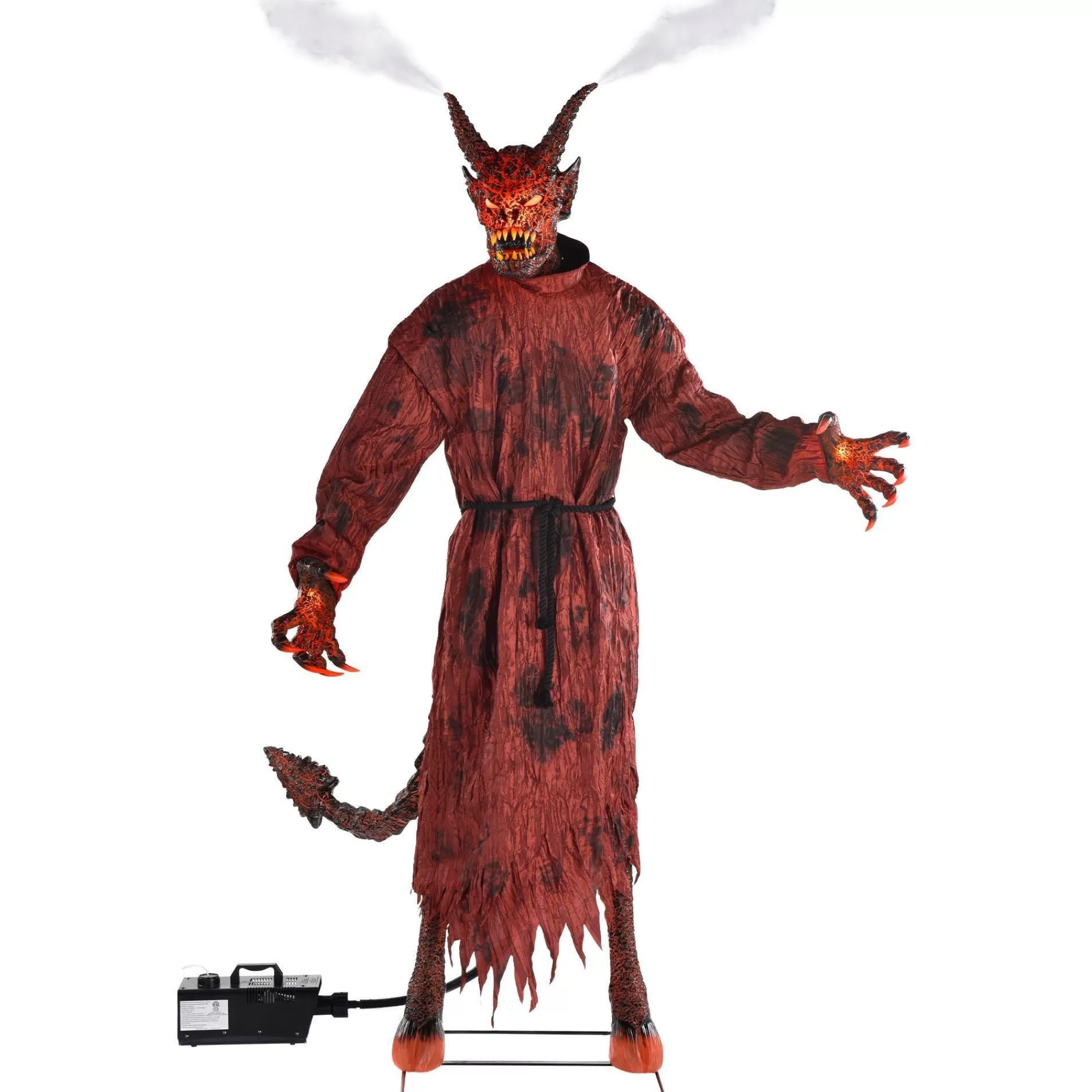 Party City Animatronics | Animatronic Light-Up Talking Lava Demon Decoration With Fog Effect, 7.5Ft