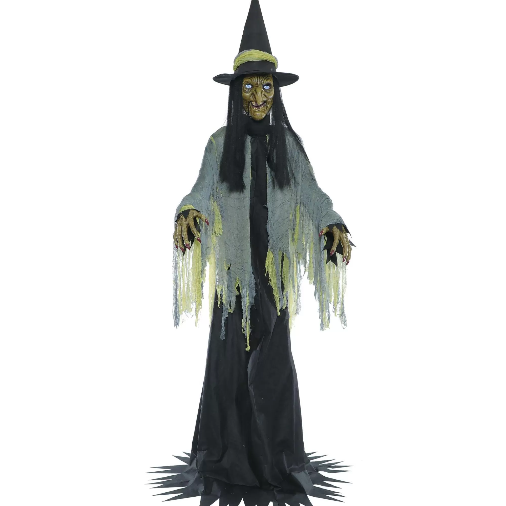 Party City Animatronics | Animatronic Light-Up Talking Towering Witch Halloween Decoration, 10Ft