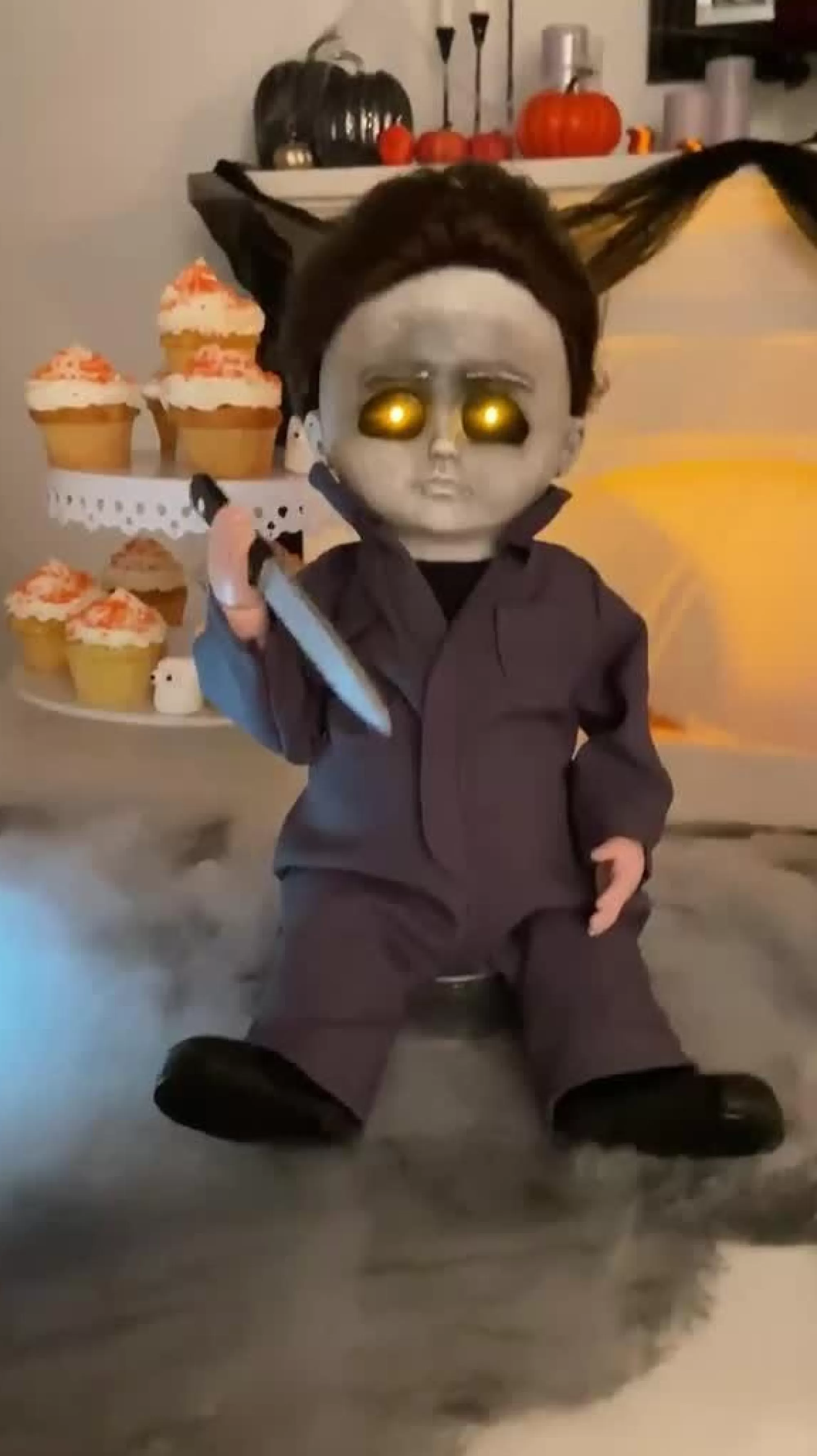 Party City Animatronics | Animatronic Michael Myers Doll Halloween Decoration, 9In X 11.8In - Halloween Ii