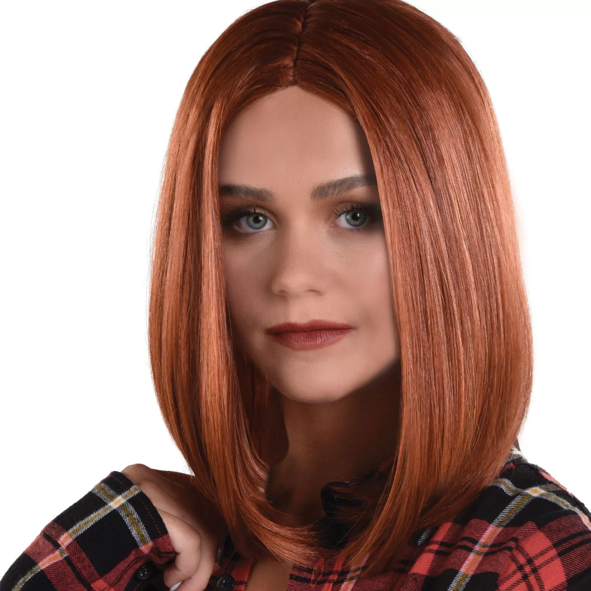 Party City Wigs-Auburn Red Long Bob Wig