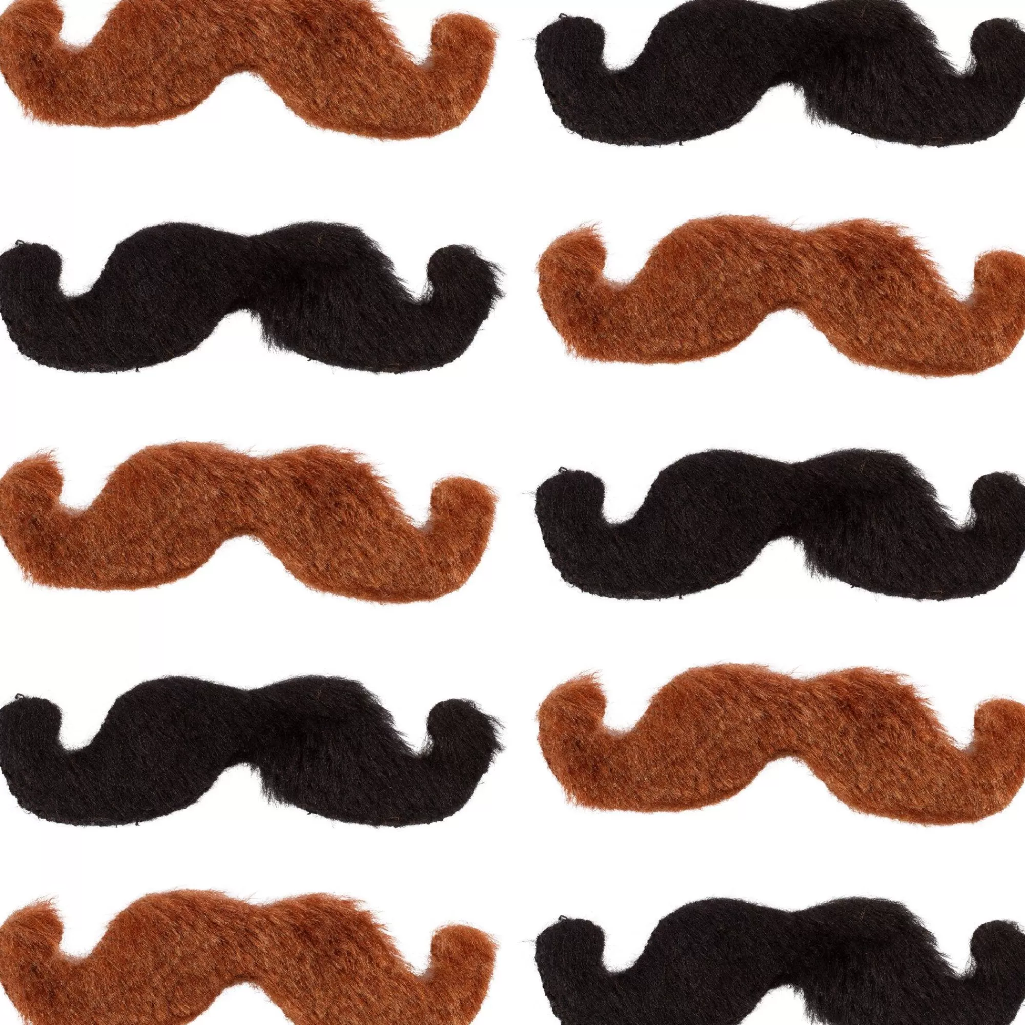 Party City Facial Hair-Black & Brown Western Moustaches 10Ct