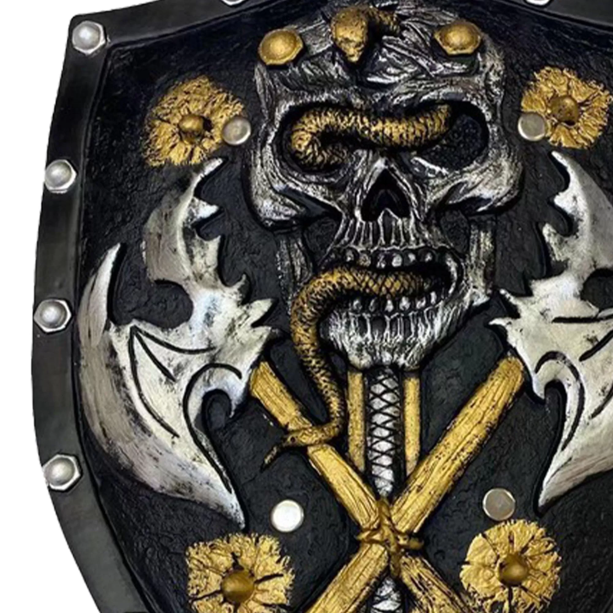 Party City Weapons-Black & Gold Dark Warrior Shield, 13In X 19In - High-Density Foam Prop
