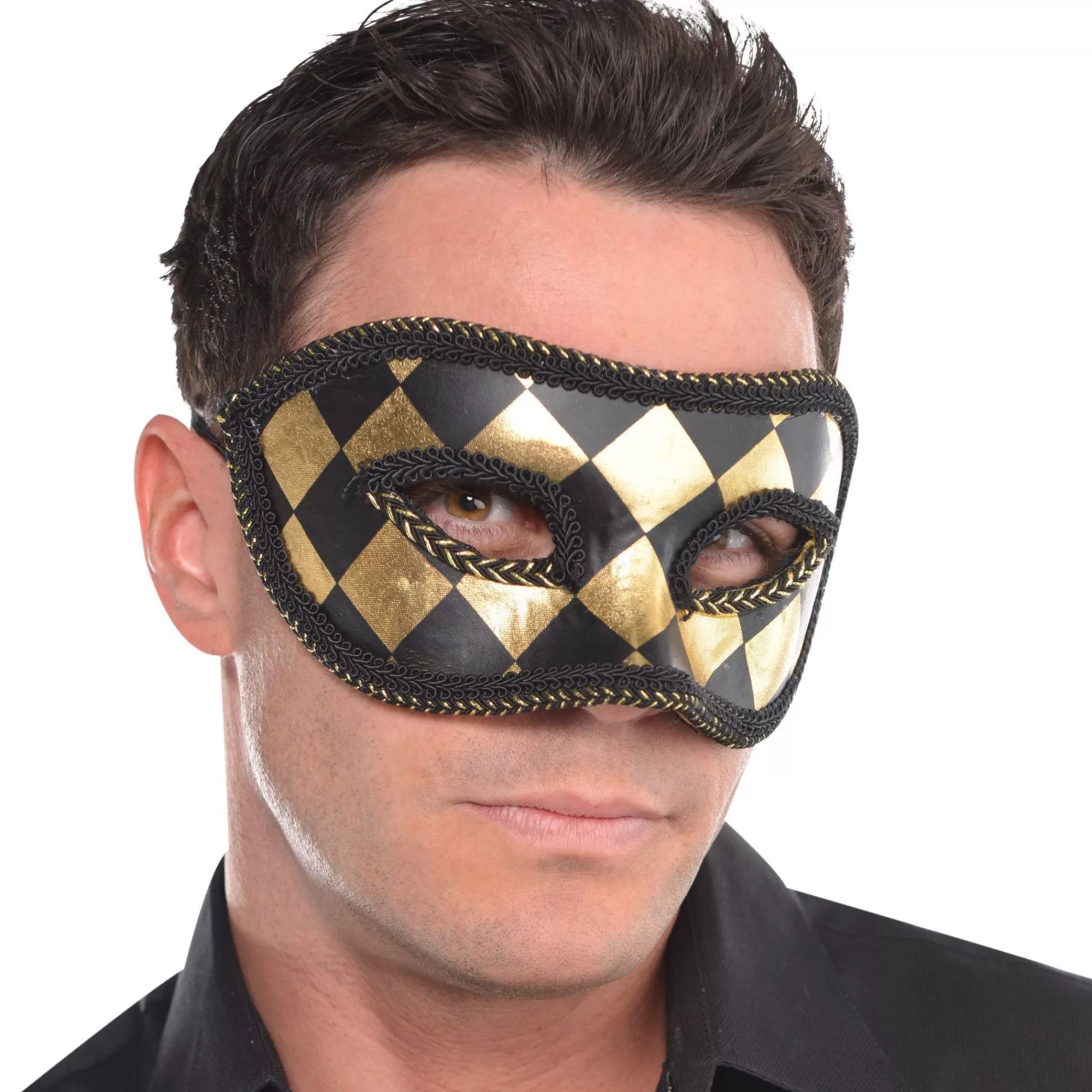 Party City Masquerade-Black & Gold Harlequin Masquerade Mask