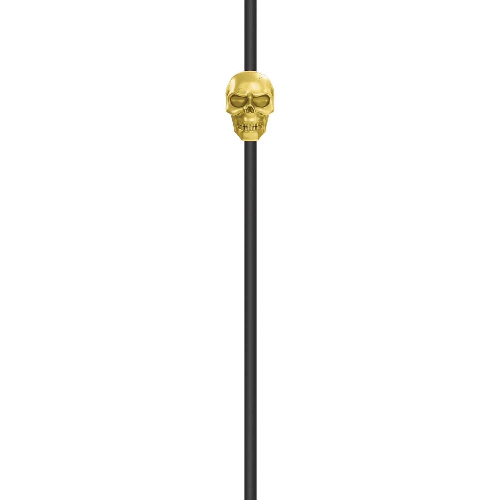 Party City Boneyard Glam | Black & Metallic Gold Skull Straws 6Ct