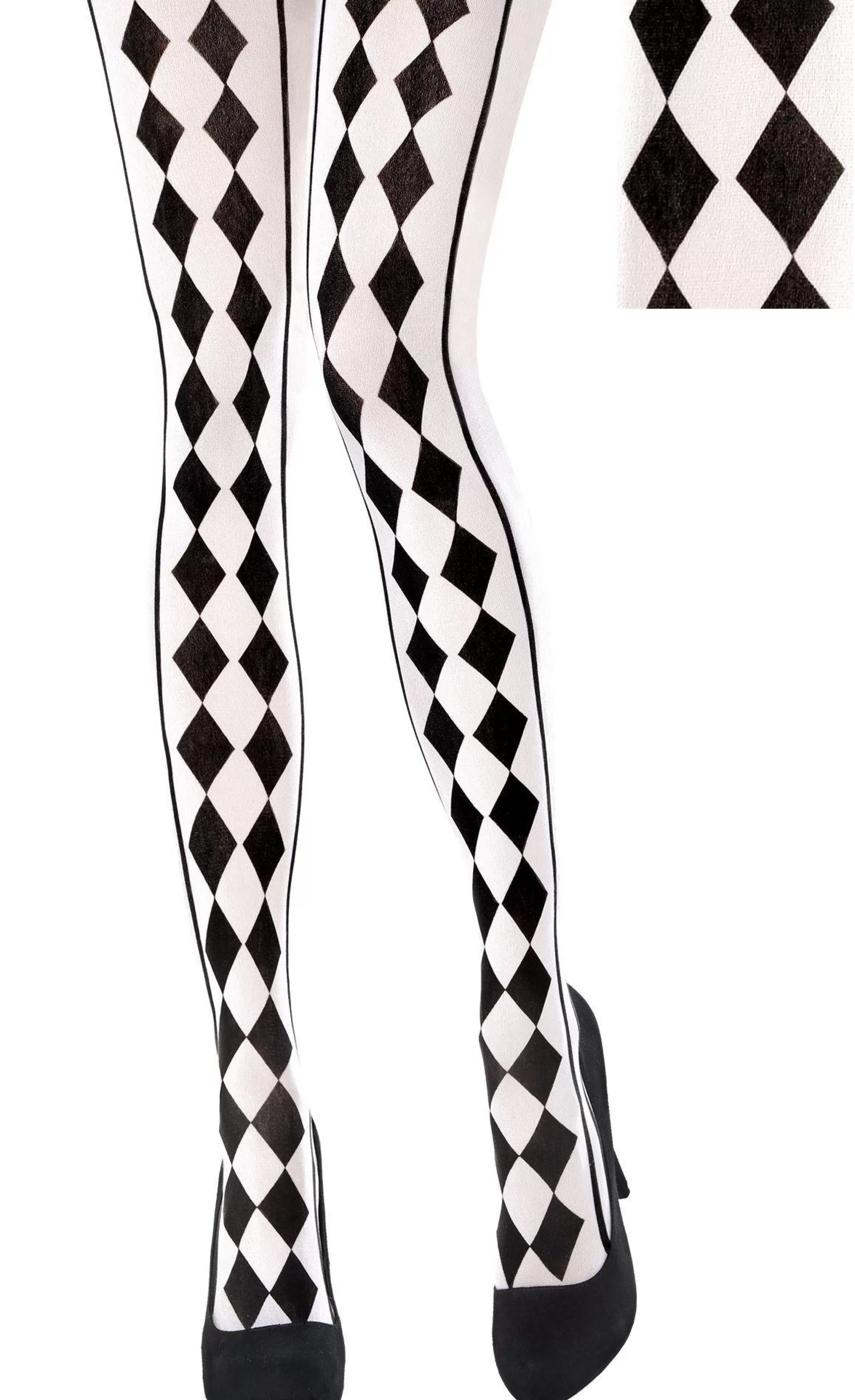 Party City Tights-Black & White Harlequin Tights