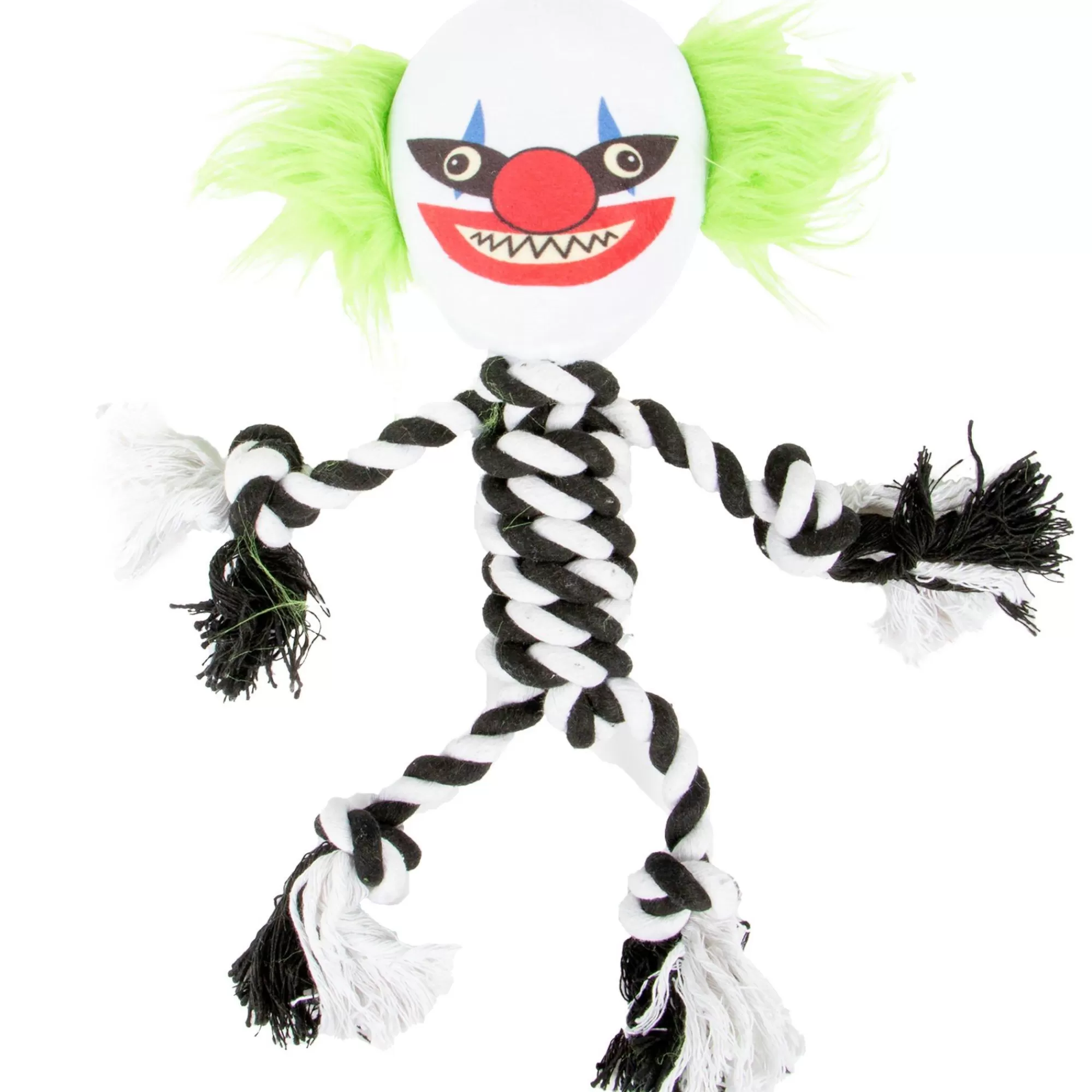 Party City Dog & Pet Costumes-Black & White Joker Rope Dog Toy