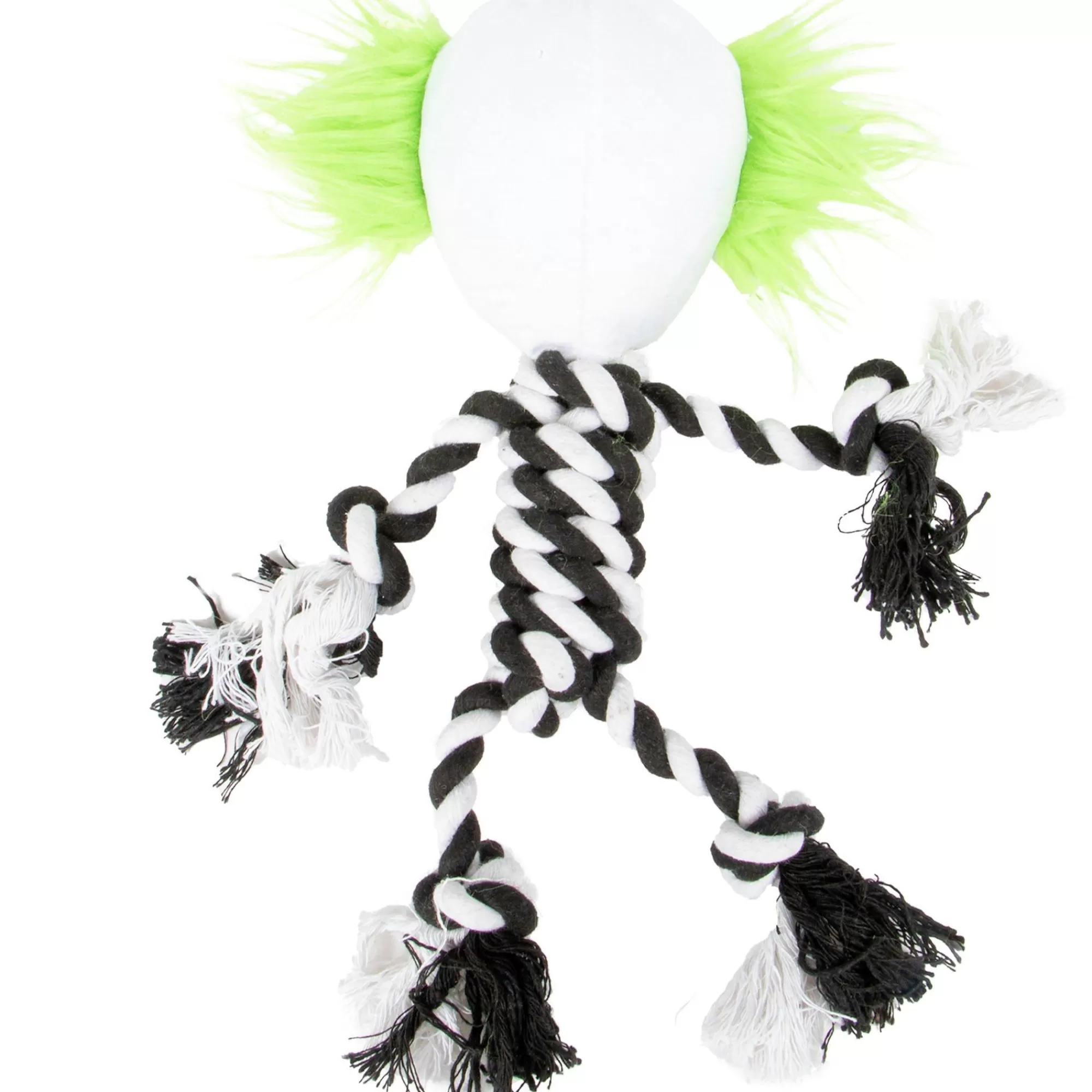 Party City Dog & Pet Costumes-Black & White Joker Rope Dog Toy