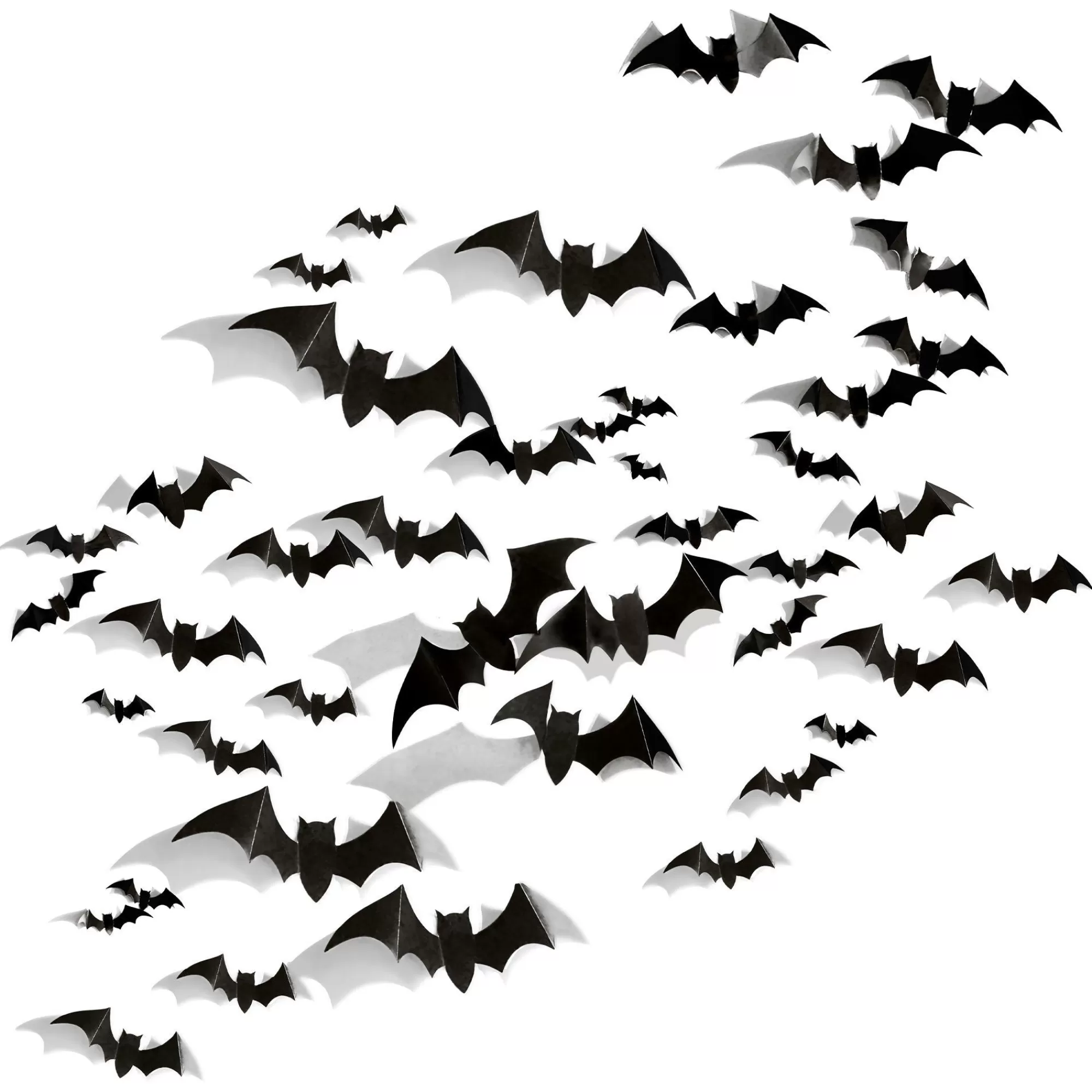 Party City Window & Wall Décor | Black Bat Paper Cutouts, 50Ct