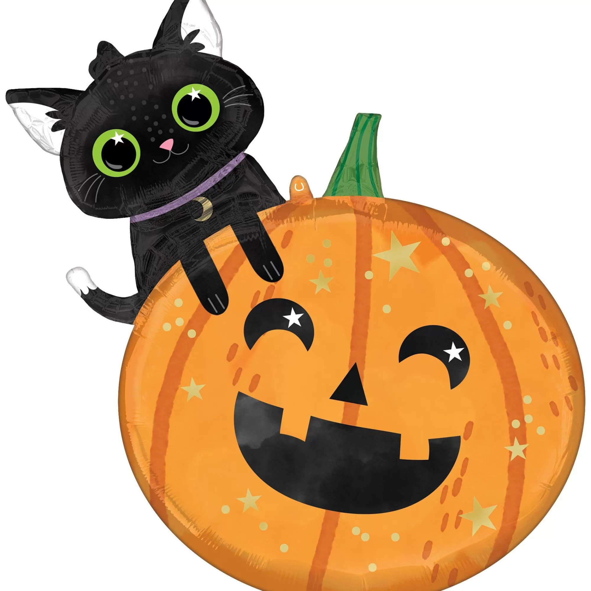 Party City Balloons | Black Cat & Pumpkin Halloween Foil Balloon, 24In X 29In