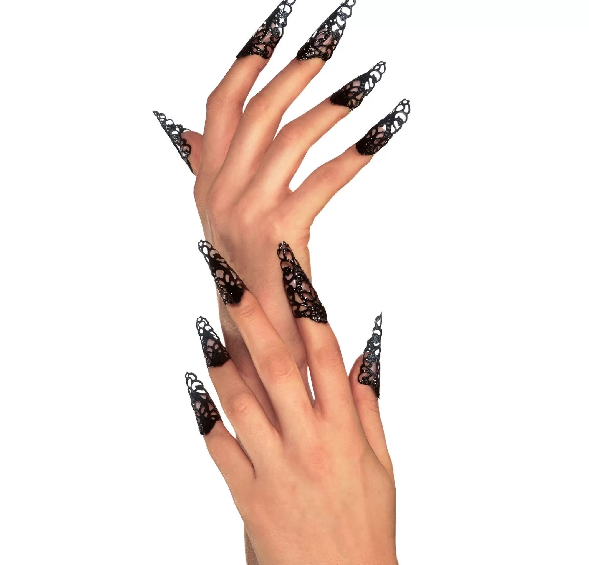 Party City Makeup-Black Filigree Nails 10Ct