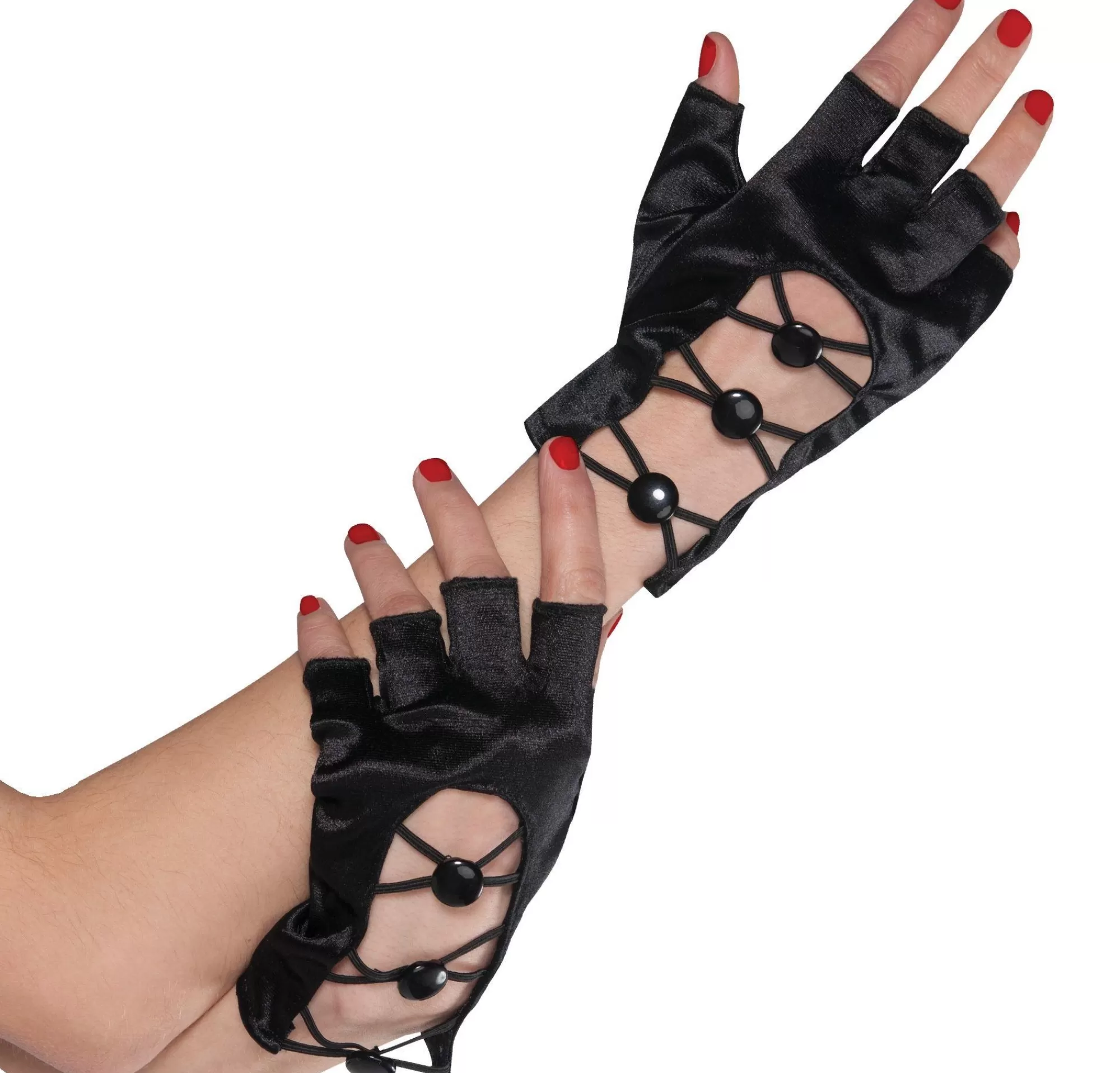 Party City Gloves-Black Fingerless Short Gloves