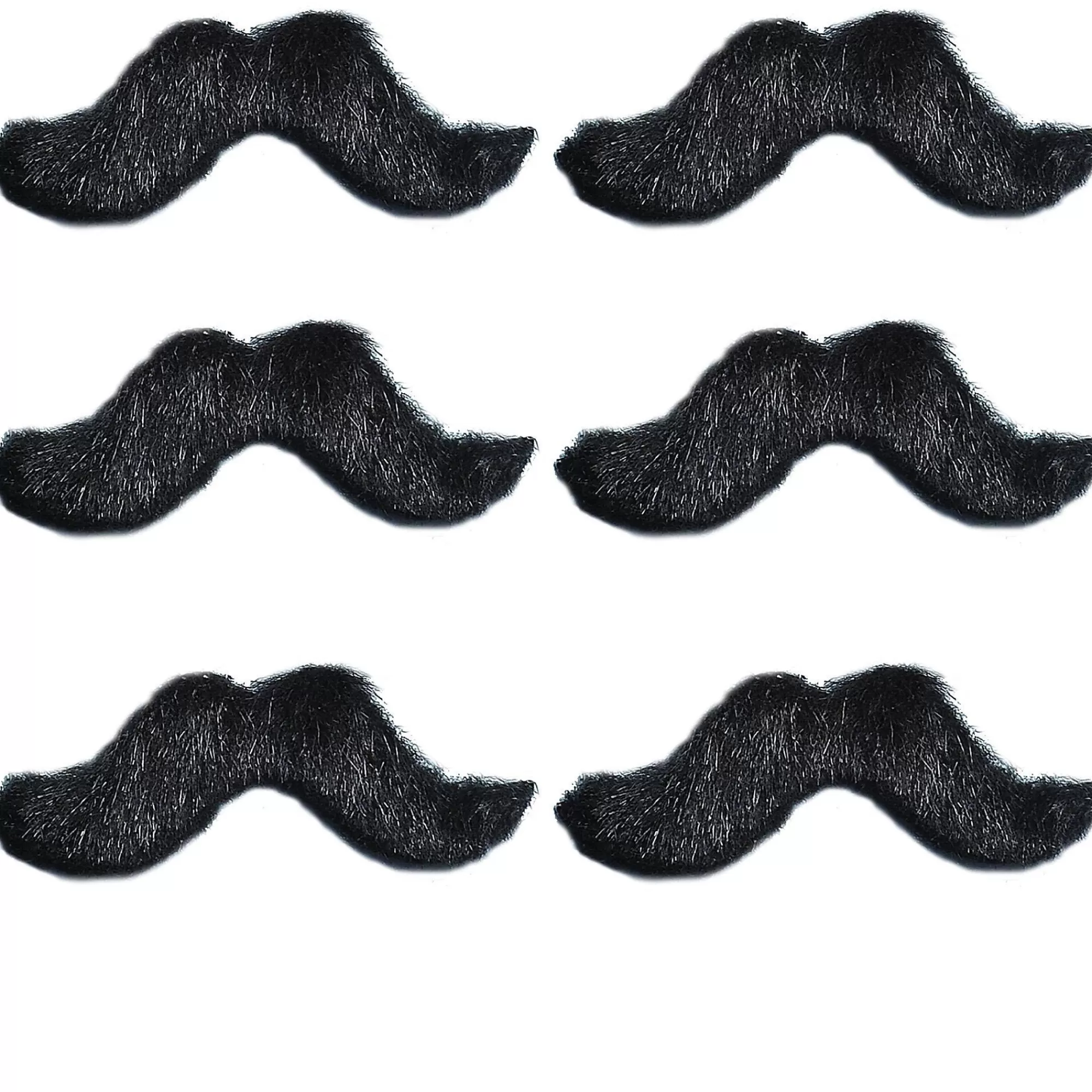 Party City Facial Hair | Black Handlebar Moustaches 6Ct