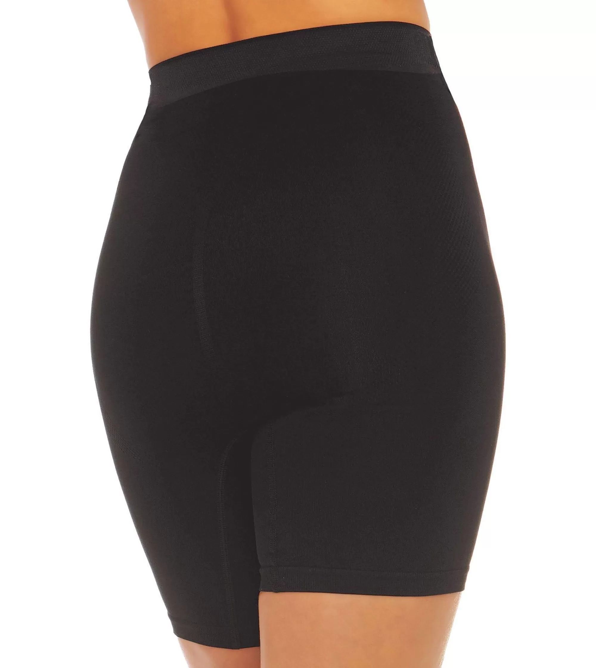 Party City Bodywear-Black High-Waist Mid-Thigh Shapewear Shorts For Adults