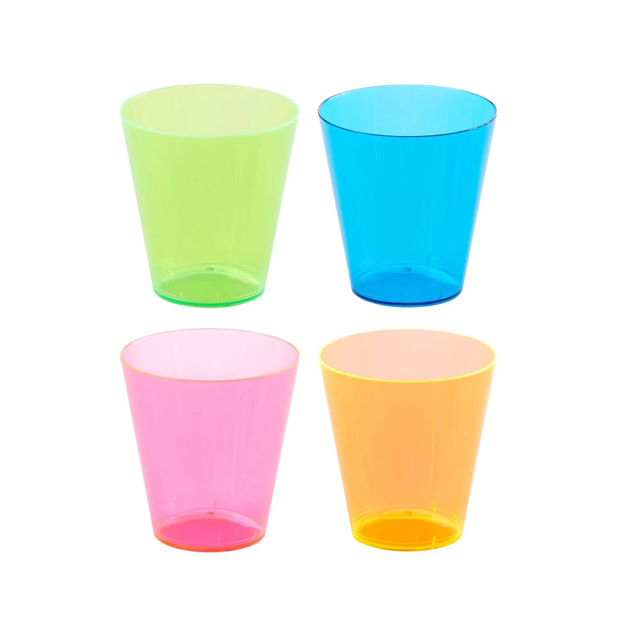 Party City Creepy Carnival | Black Light Assorted Neon Plastic Shot Glasses, 2Oz, 100Ct