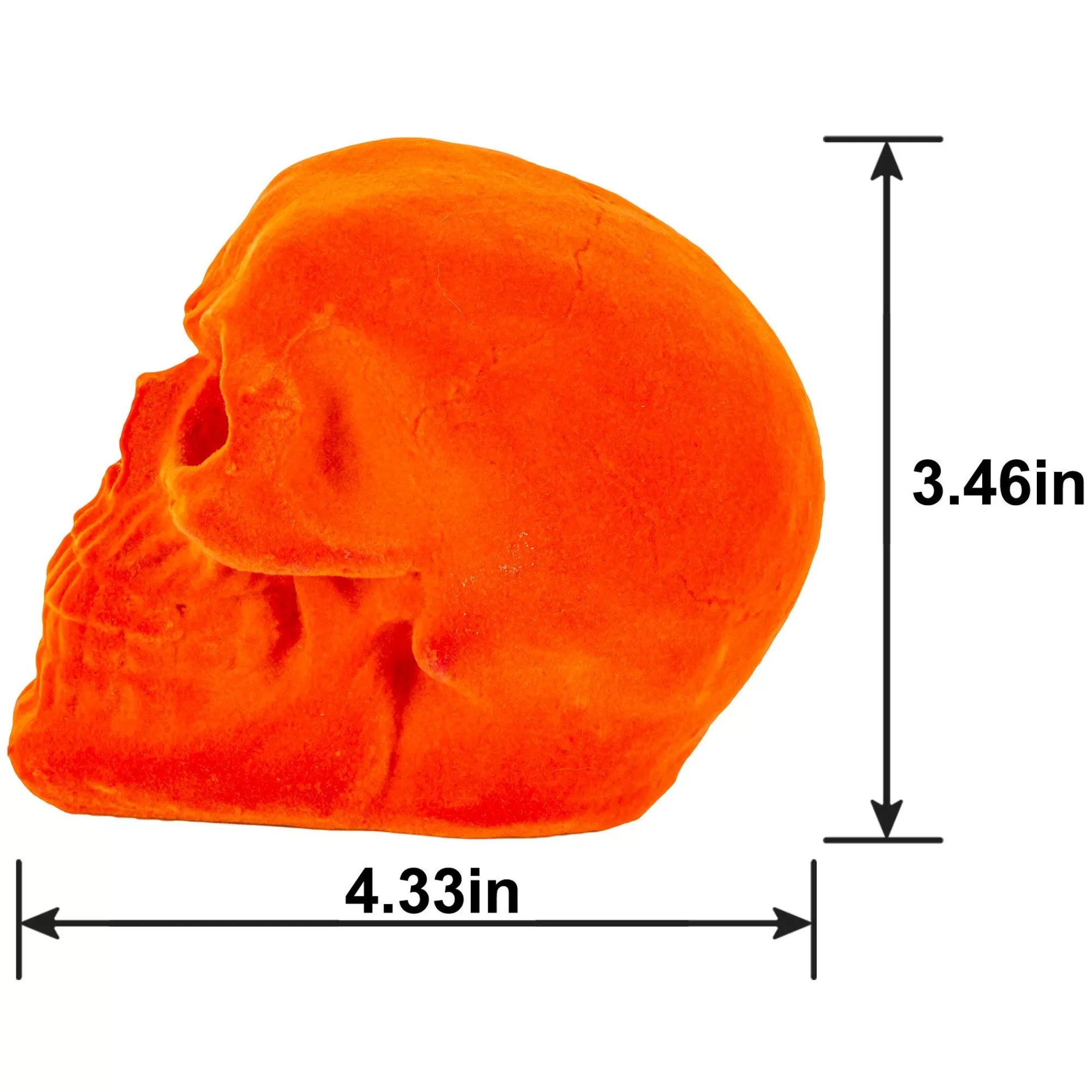 Party City Skeletons | Black Light Reactive Flocked Skull Decoration, 3.46In