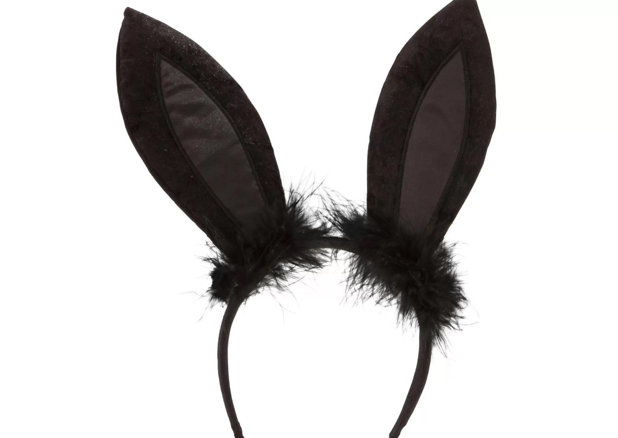 Party City Headbands, Tails-Black Marabou Bunny Ears