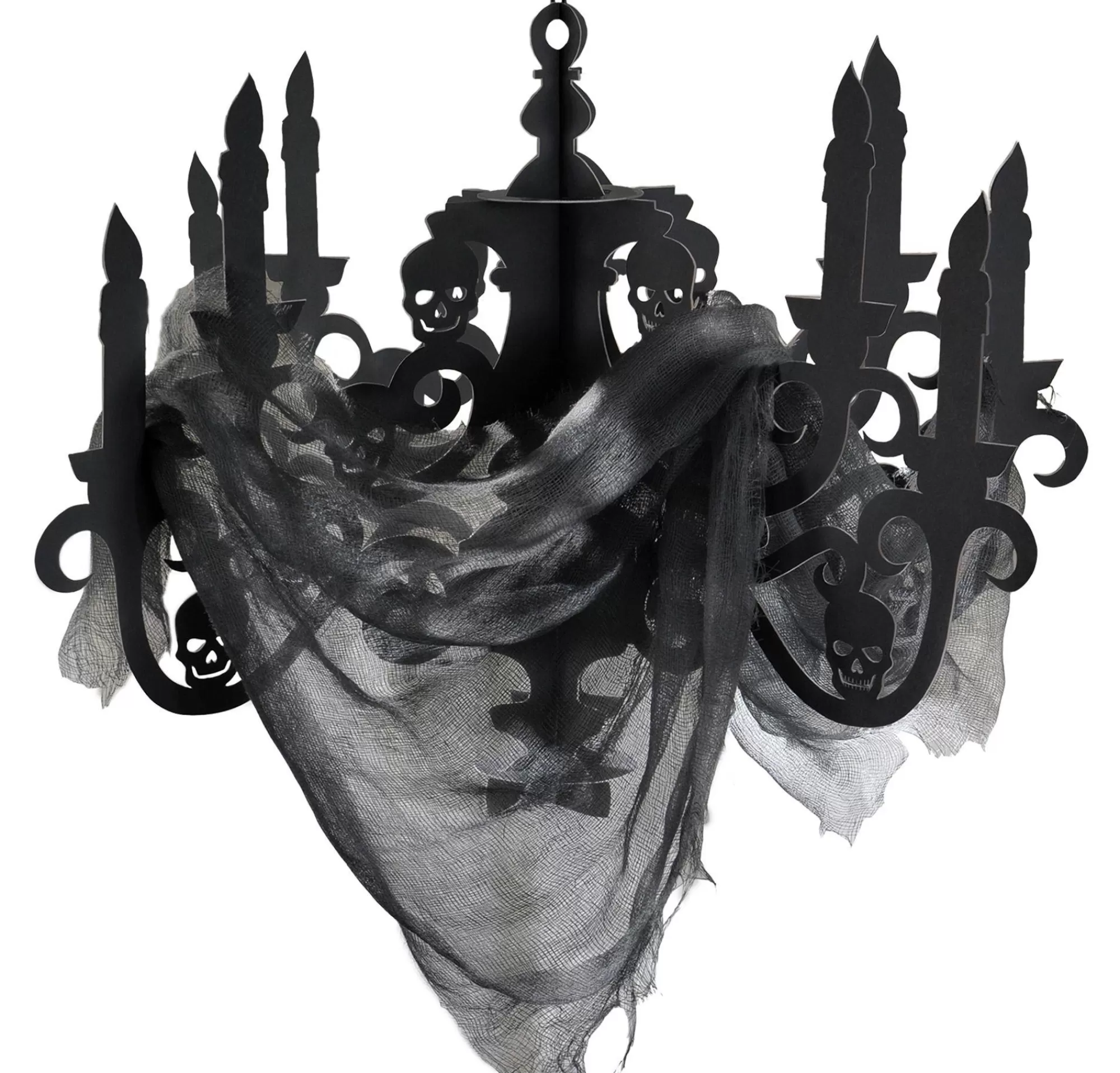 Party City Boneyard Glam | Black Paper Candelabra - Haunted House