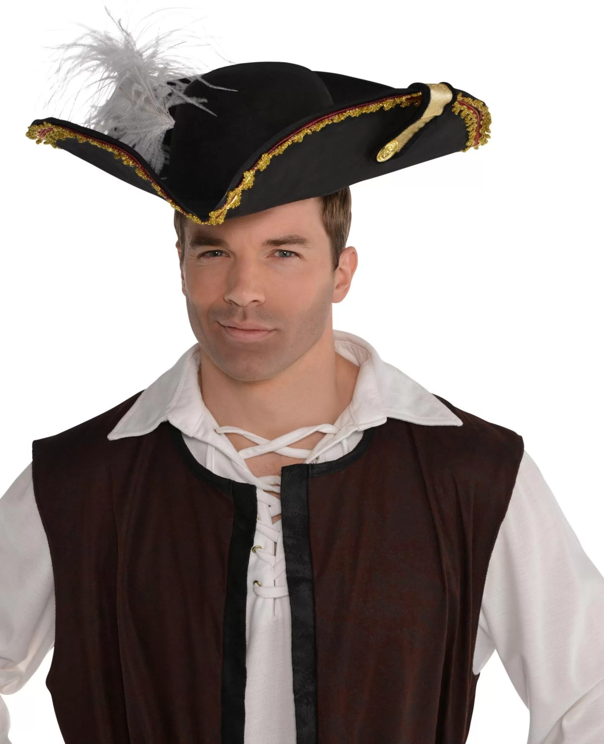 Party City Hats-Black Pirate Captain Hat