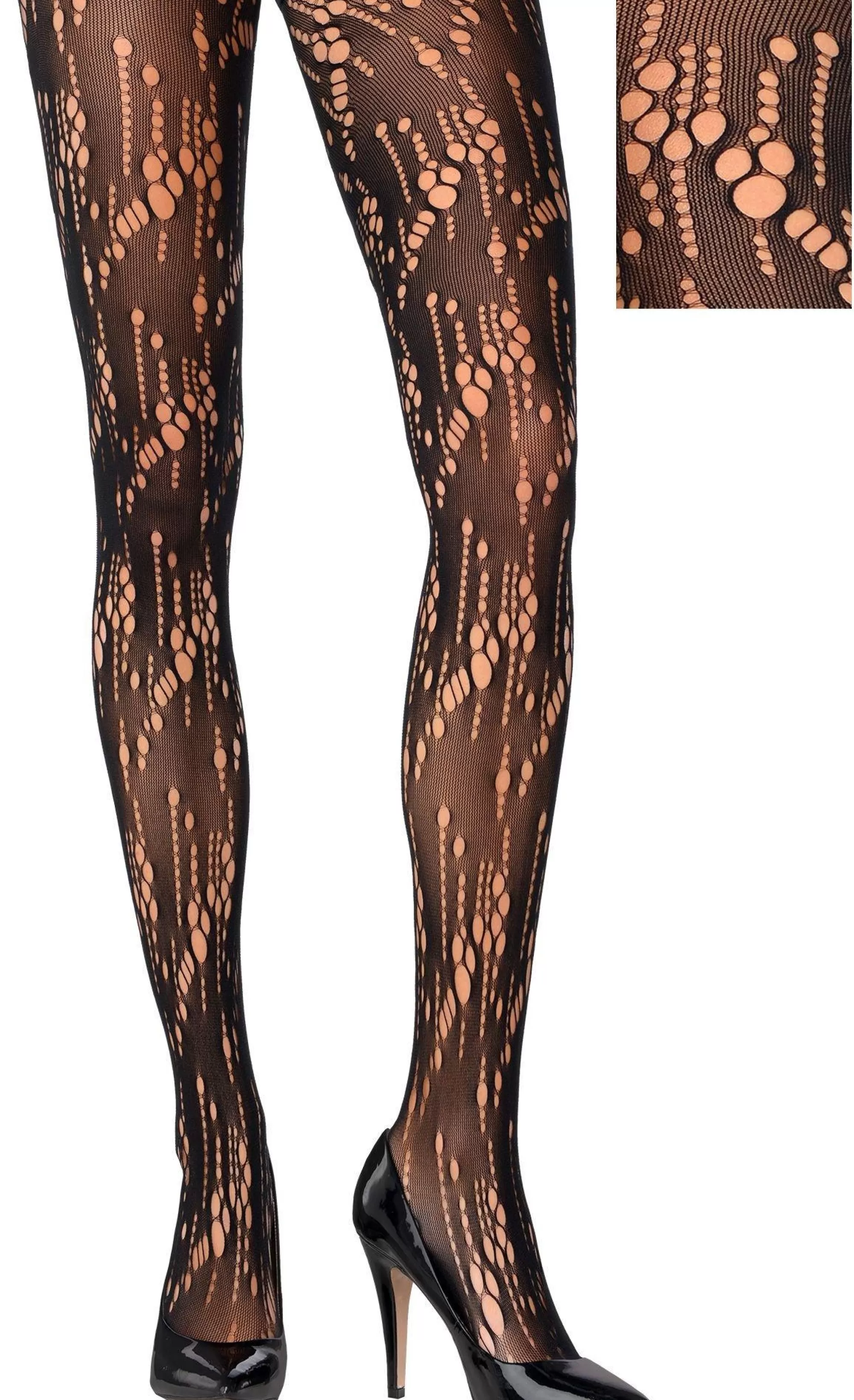 Party City Tights-Black Ripped Pantyhose