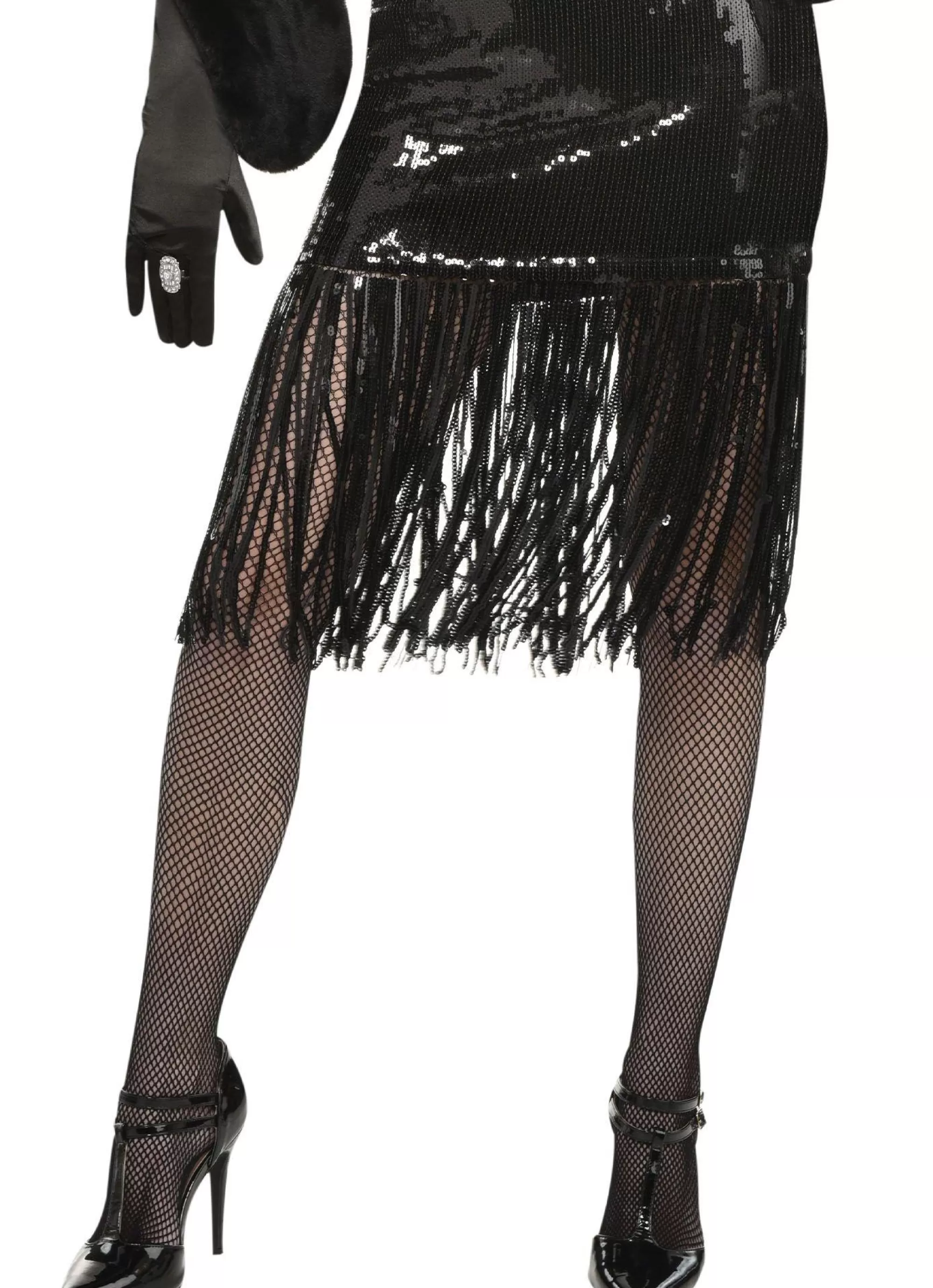 Party City Tutus, Skirts-Black Sequin Roaring 20S Flapper Mini Skirt For Adults