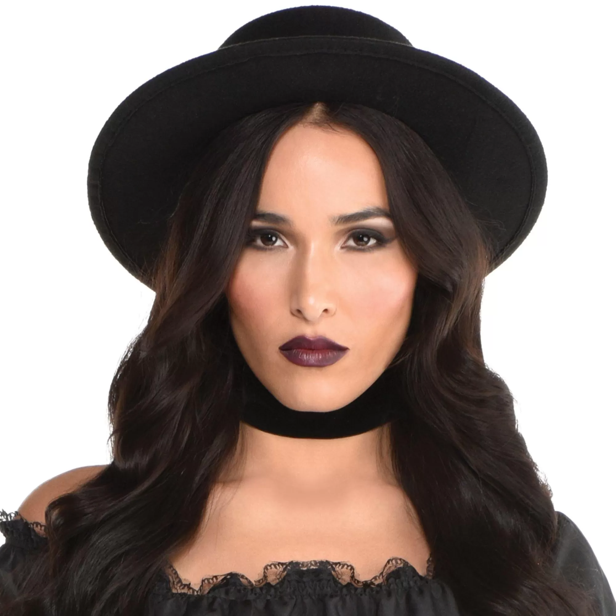 Party City Hats-Black Wide Brim Hat