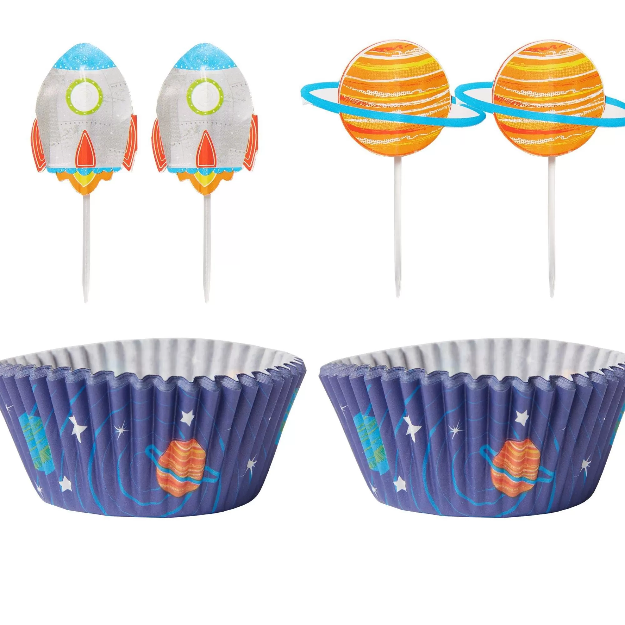 Party City Baking Supplies-Blast Off Cupcake Decorating Kit For 24