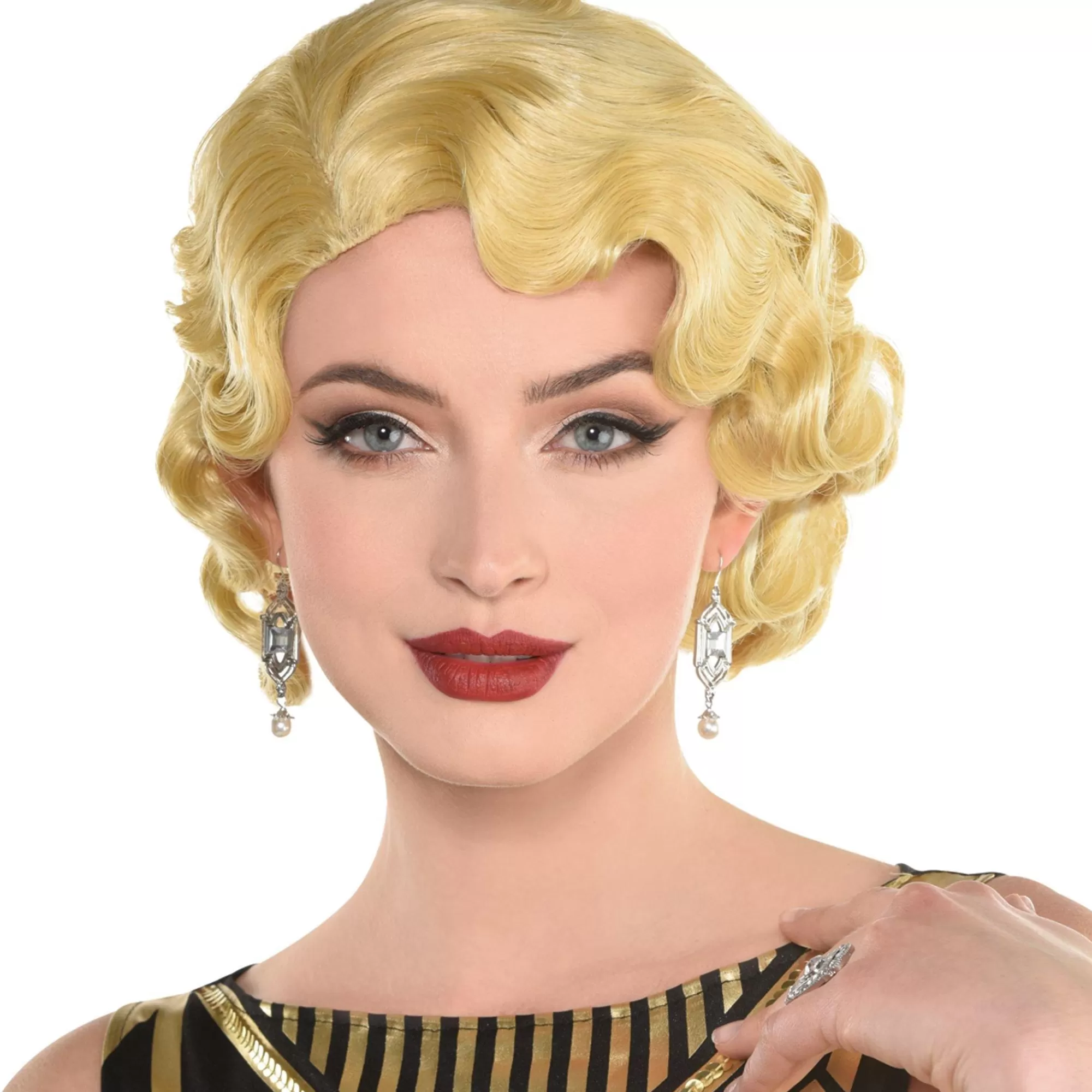 Party City Wigs-Blond Finger Wave Wig