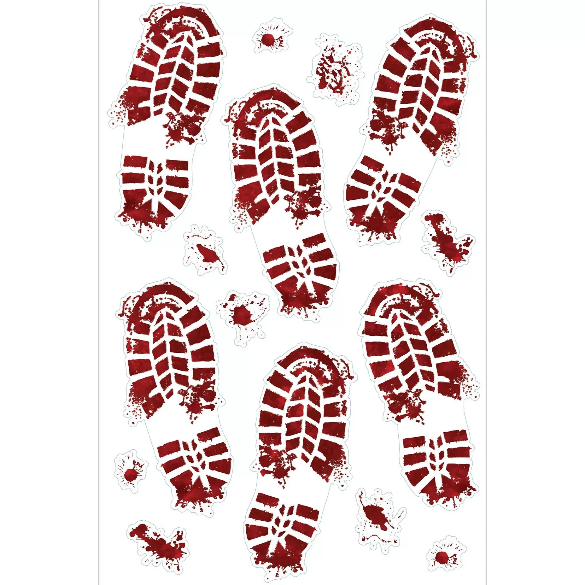 Party City Decorations | Bloody Footprints Vinyl Cling Decals, 15Pc