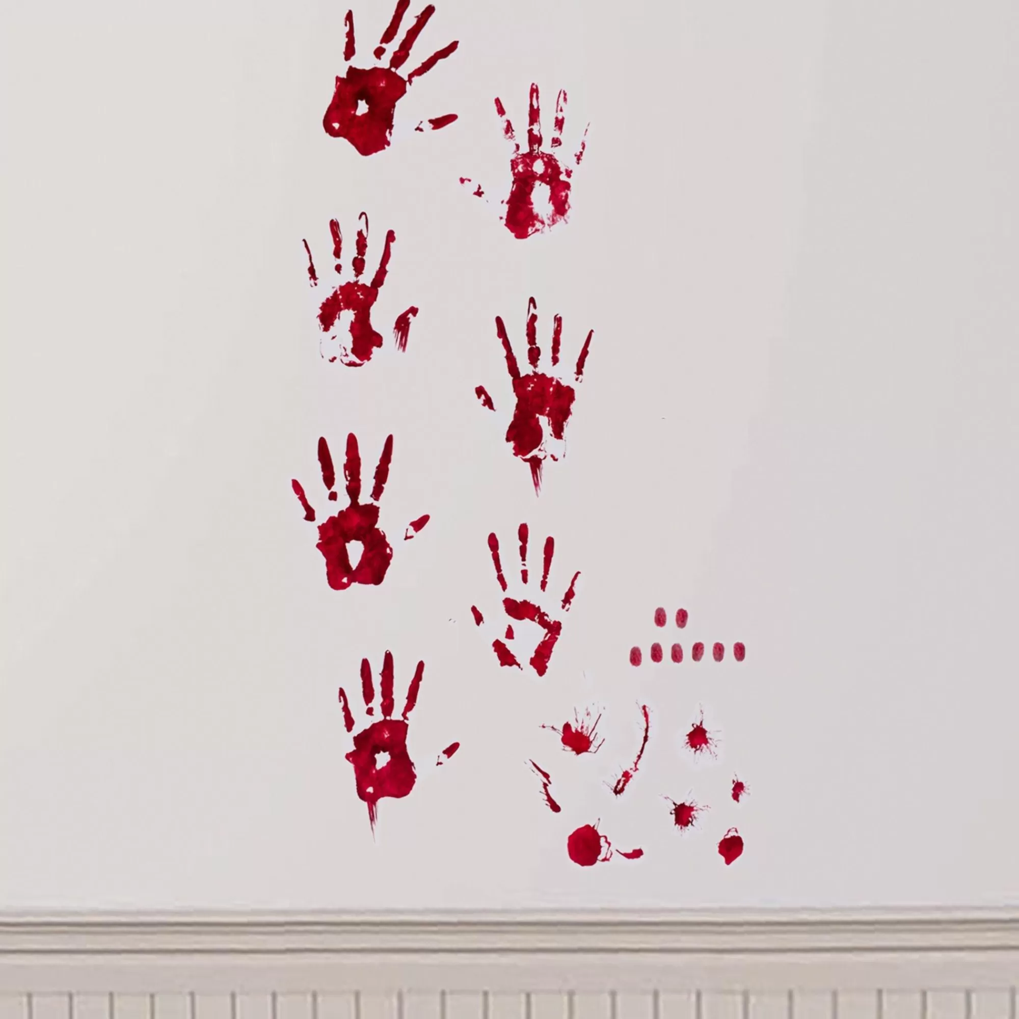 Party City Window & Wall Décor | Bloody Hand Print Wall Decals 19Pc