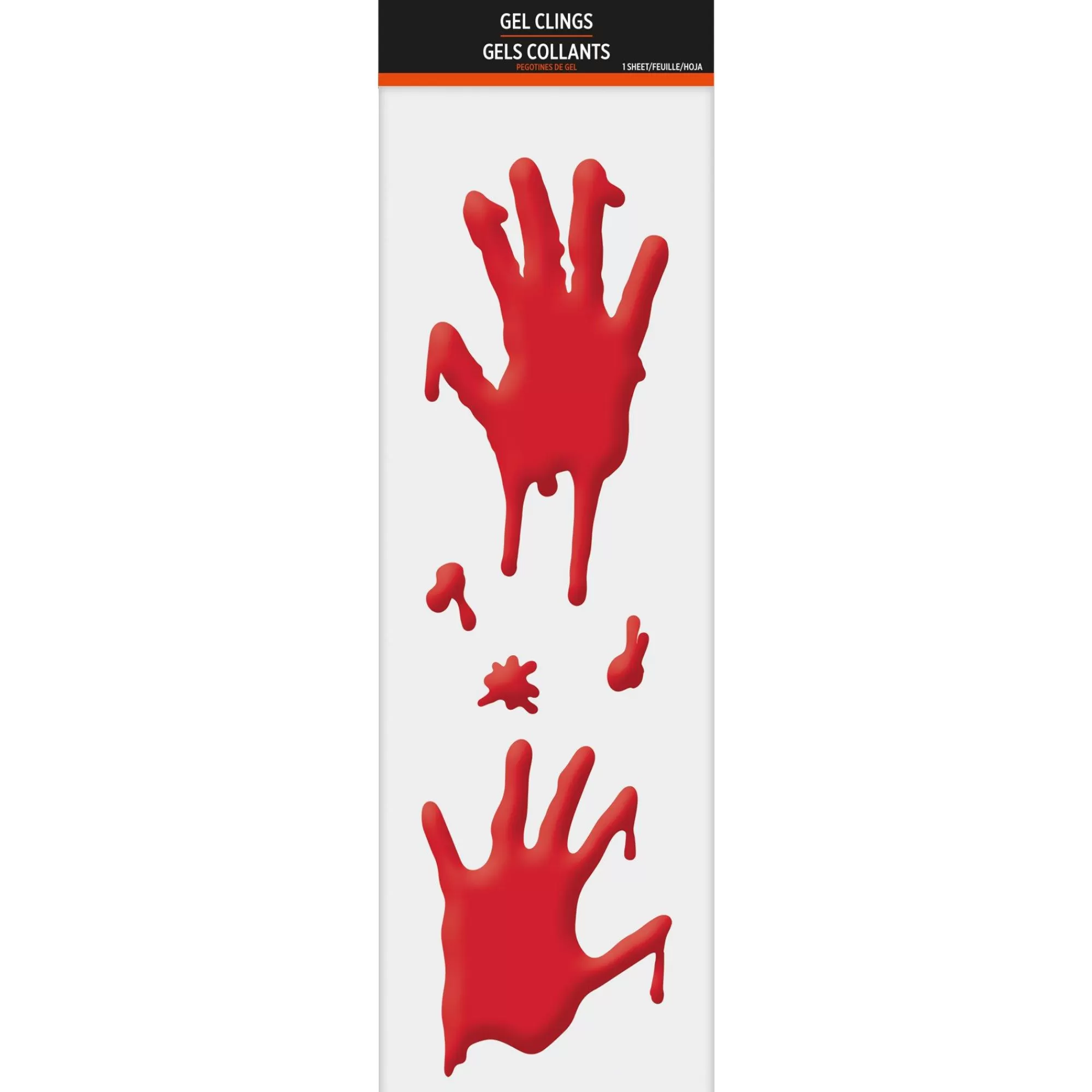 Party City Decorations | Bloody Hands Gel Cling Decals 5Ct - Asylum