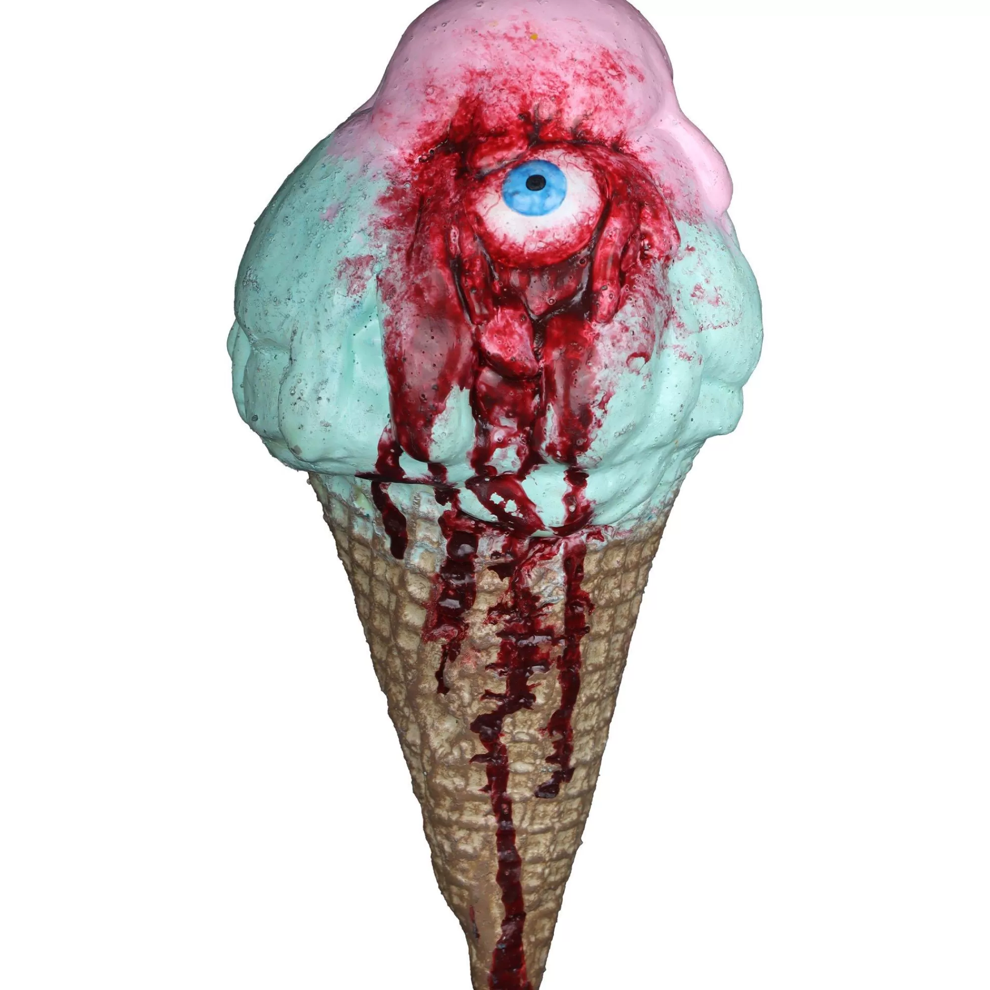 Party City Chop Shop | Bloody Peppermint Ice Cream Cone Latex Prop, 3.5In X 7In