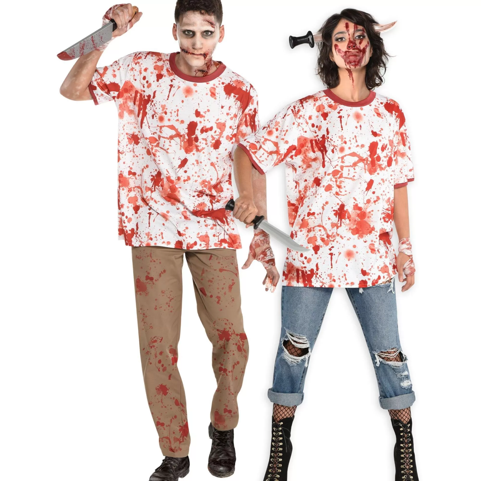 Party City Couples' Costumes-Bloody Ringer T-Shirt For Adults